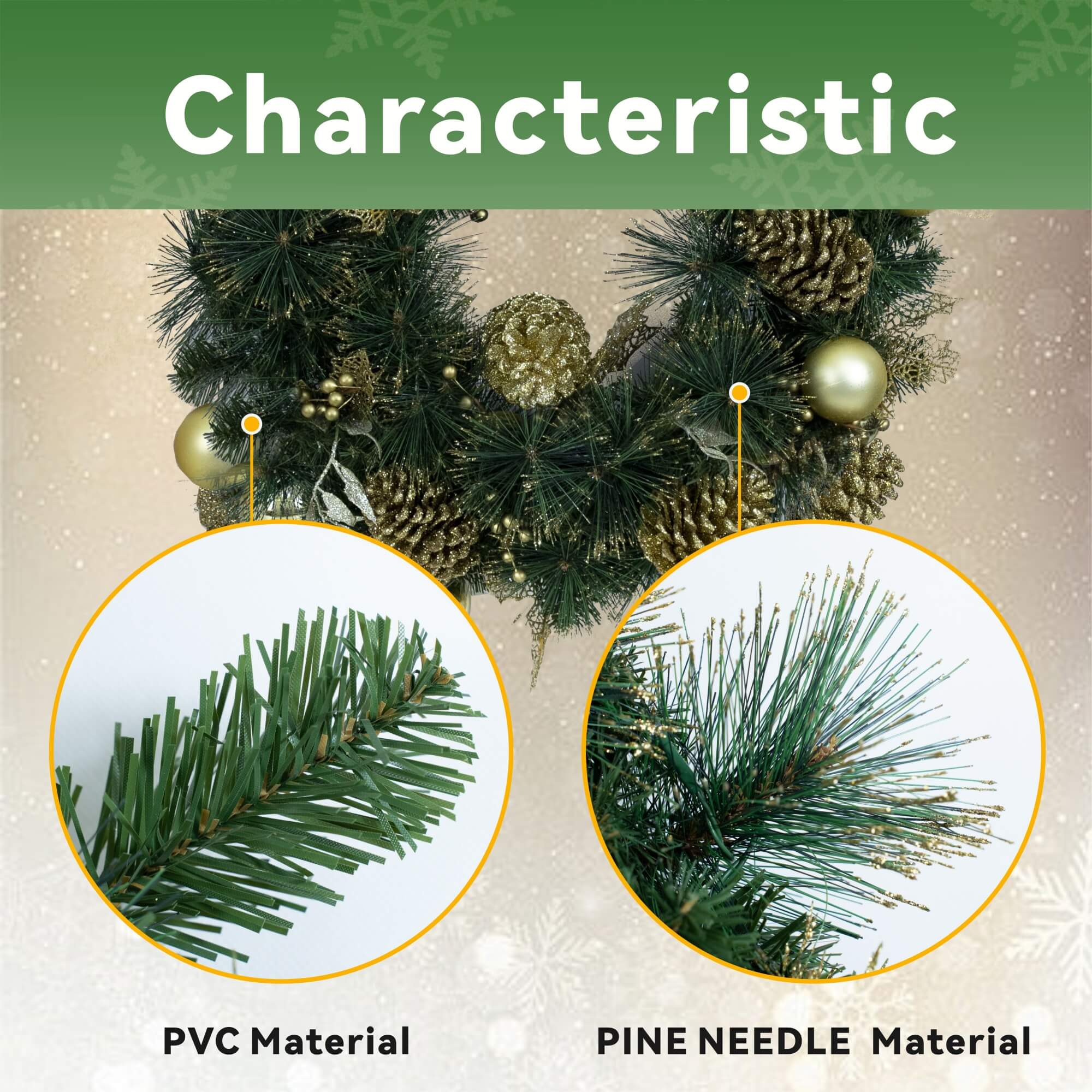Artificial Christmas Wreath Collection – 60cm (PJW-2510 / PJW-2512)