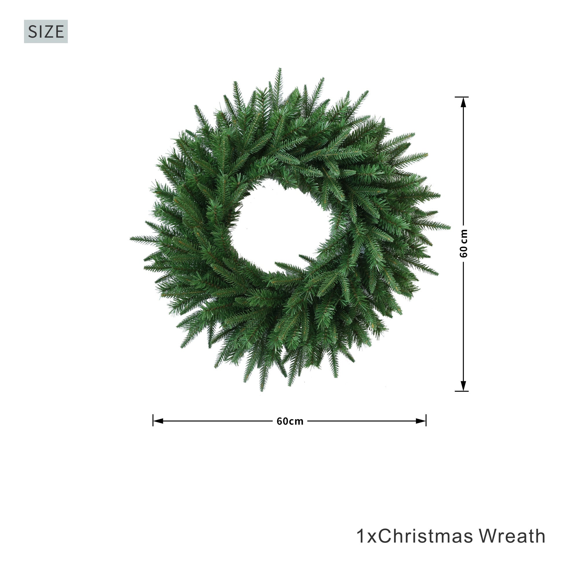 Artificial Christmas Wreath Collection – 60cm (PJW-2510 / PJW-2512)