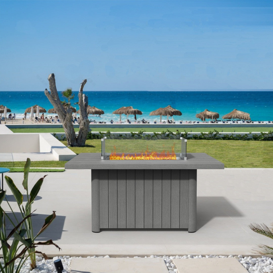 Aluminum Tube Rectangular Firepit Table 