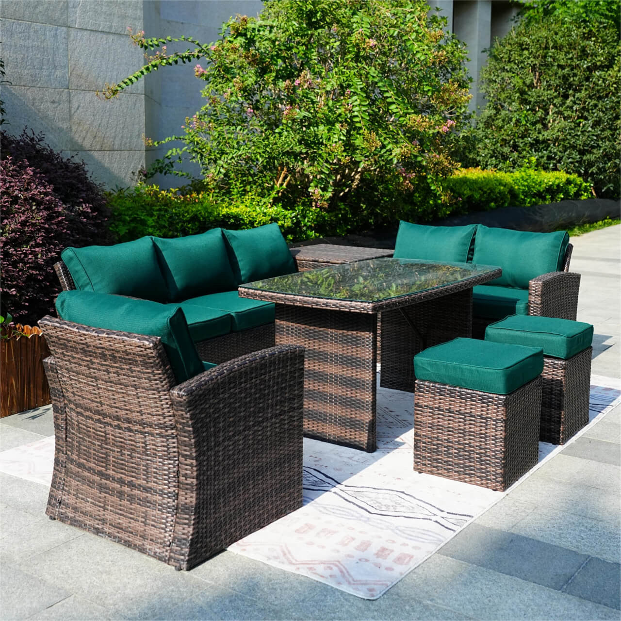 Green Cushion Covers for Whole Set of PAS-1403B 