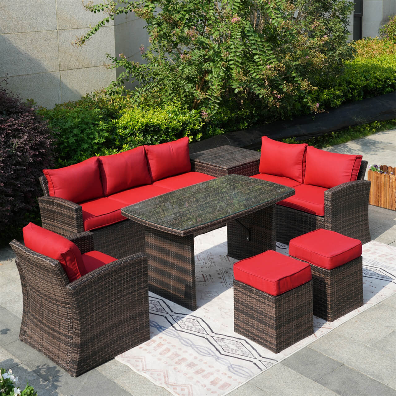 Red Cushion Covers for Whole Set of PAS-1403B 