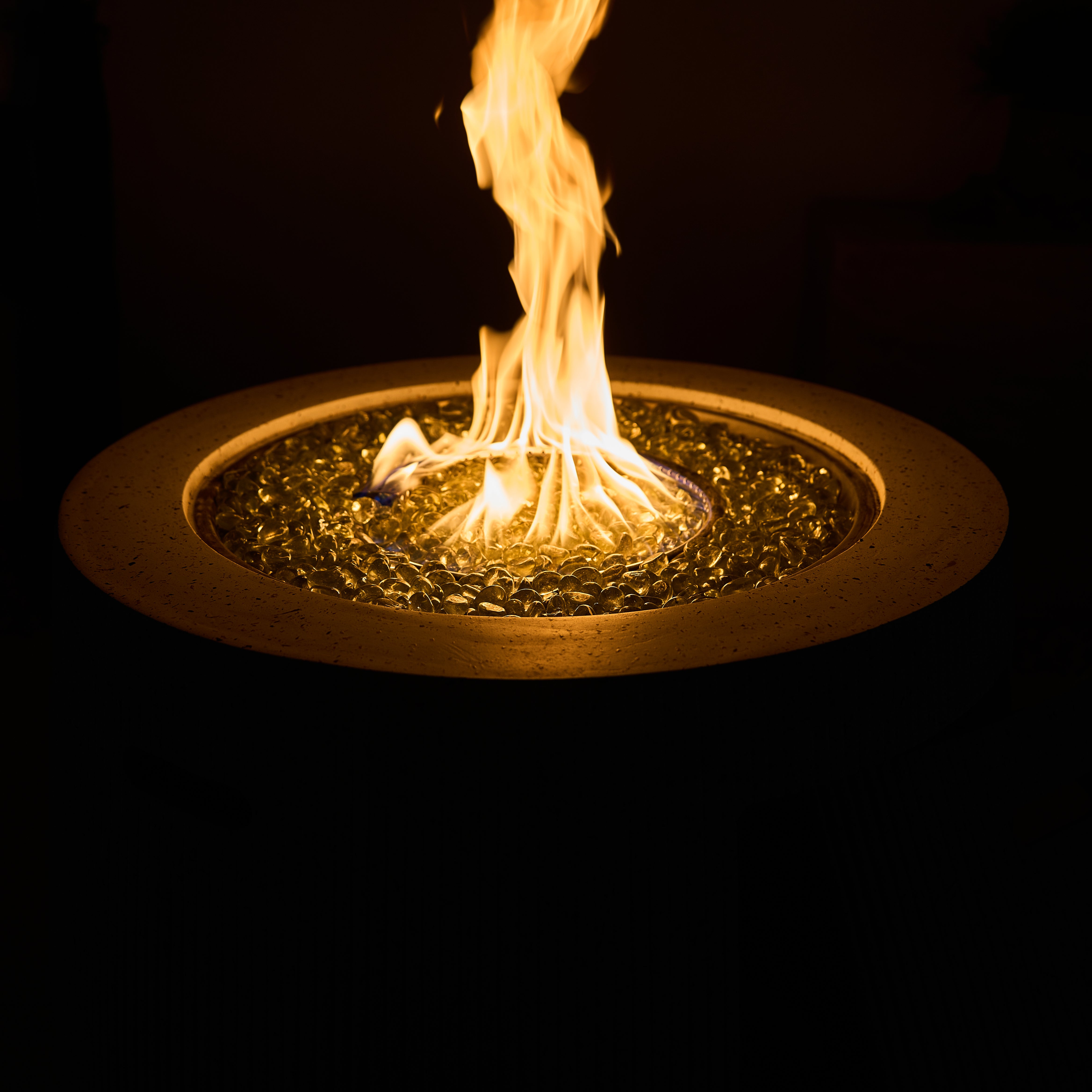 Magnesium Oxide 31" Square Fire Pit Table with Stainless Steel Burner & Glass Beads