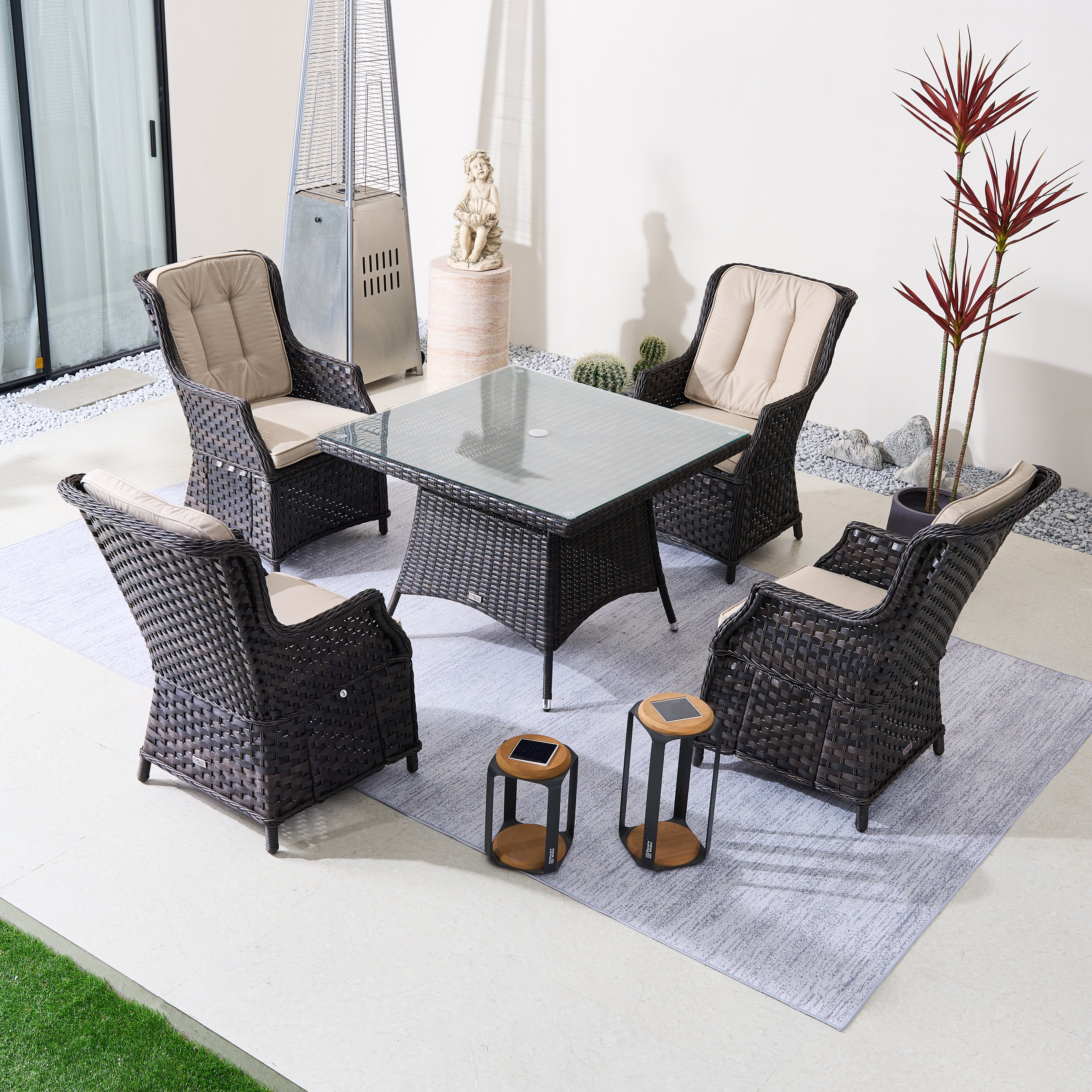 Ravenna 4-Seat Outdoor Dining Set – Squire Dining Table (PAD-1710+010)