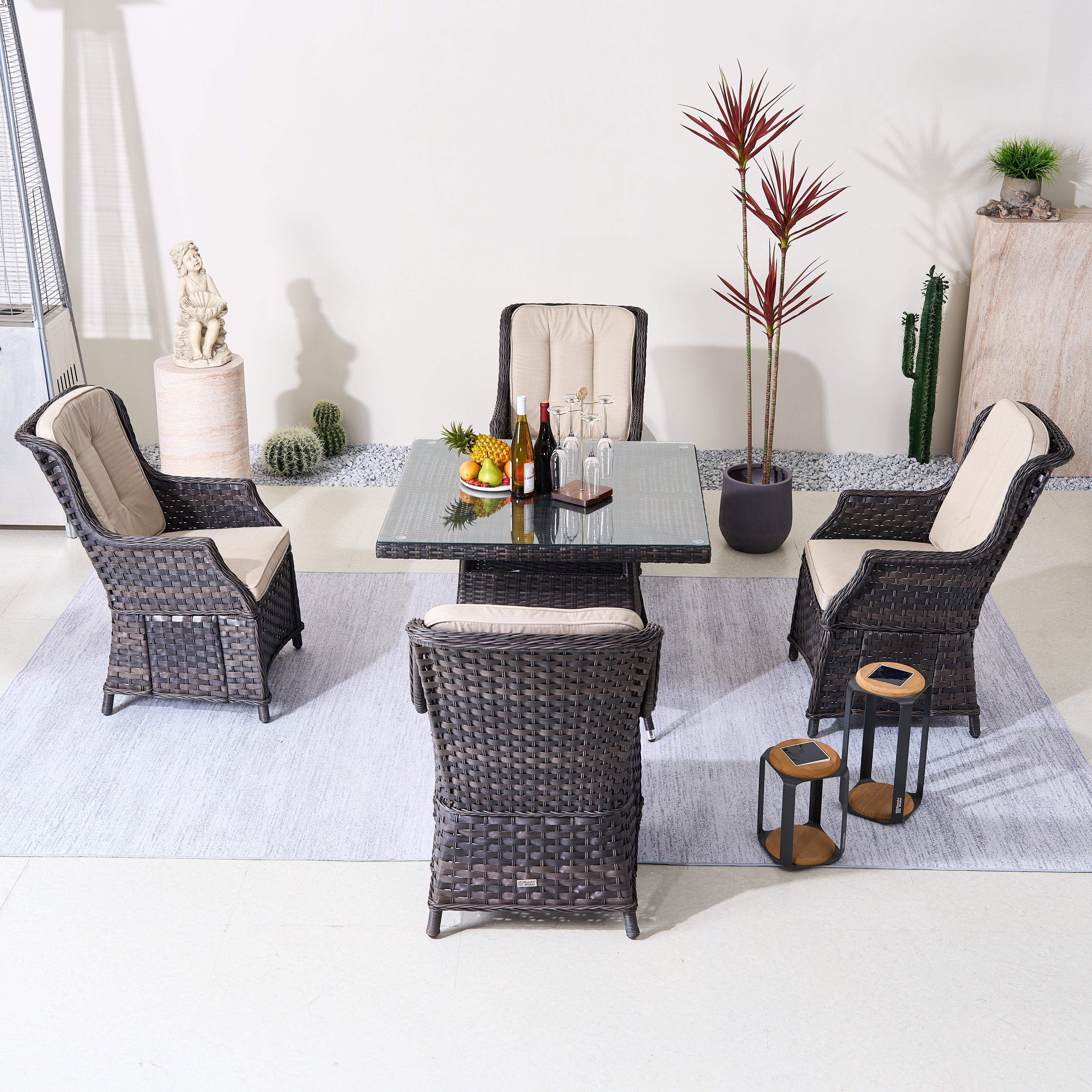 Ravenna 4-Seat Outdoor Dining Set – Squire Dining Table (PAD-1710+010)