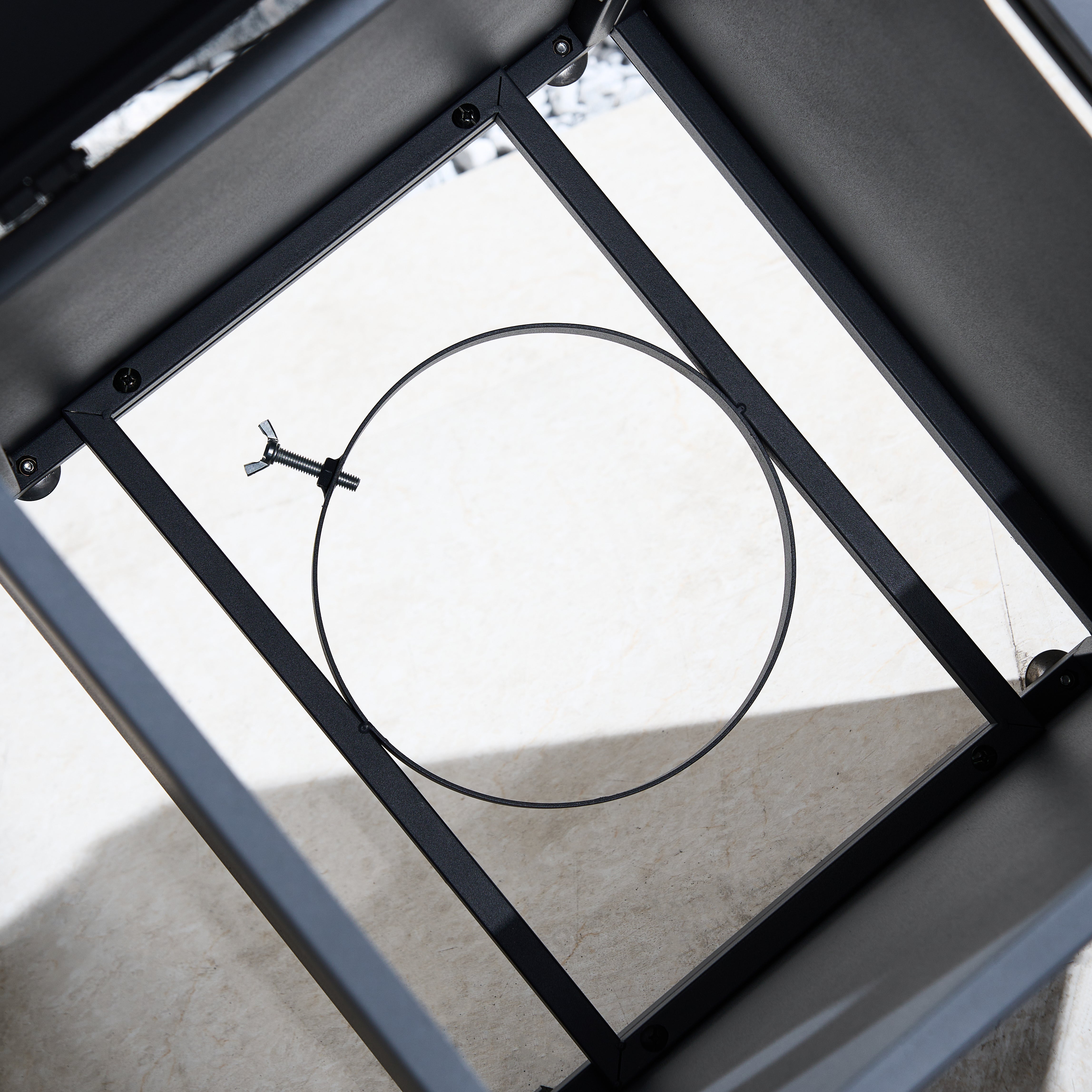 Iron Removable Fire Pit Table Set with Side Table and Accessories