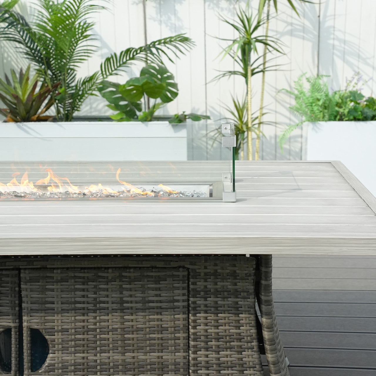 6-Seat Rectangle Fire Pit Table with Aluminum Top (PAG-1106RA-T)