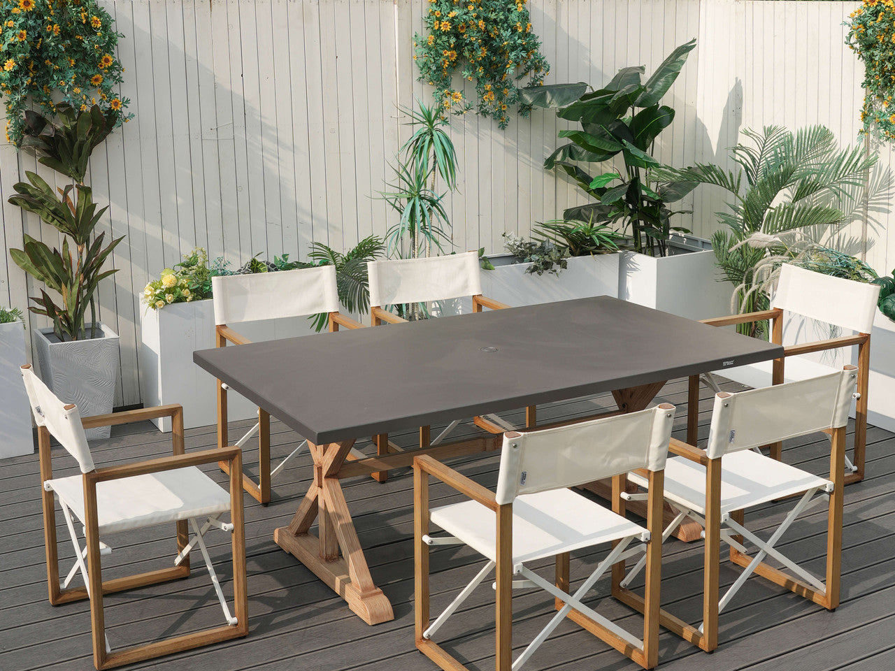 6-Seat Outdoor Dining Set - Rectangular Dining Table (PAD-2340TA+2508 )