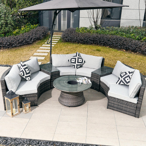 Sonoma 6-Seater Outdoor Conversation Set with Round Coffee Table (PAS-1205B-KD)