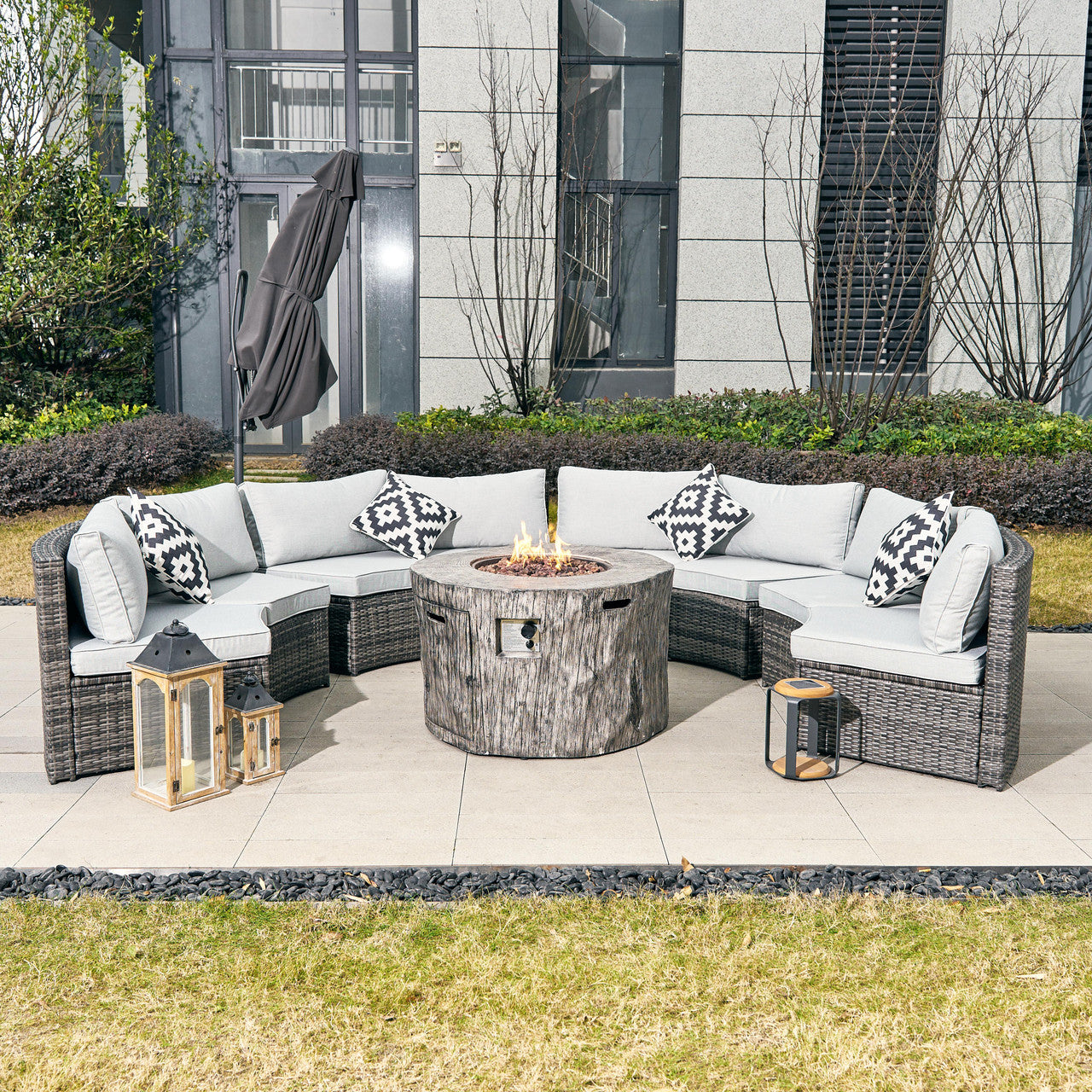 Product includes eight single sofas+one stove table