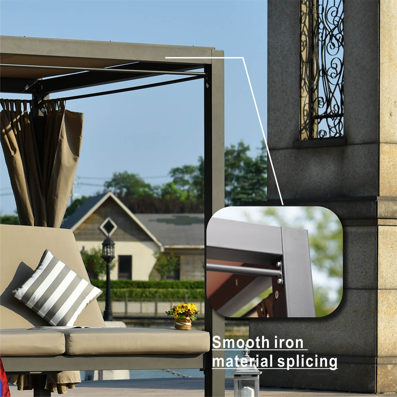 Details of Curtains and Cushion Covers for Whole Set of PAL-1129B 
