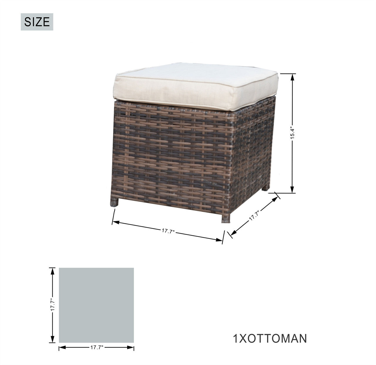 Size of Dining Ottoman