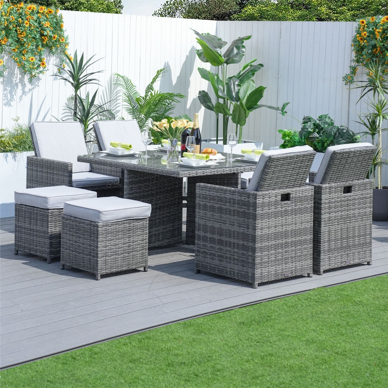 4-Seat Cube Outdoor Dining Table (PAD-3233B-Table)