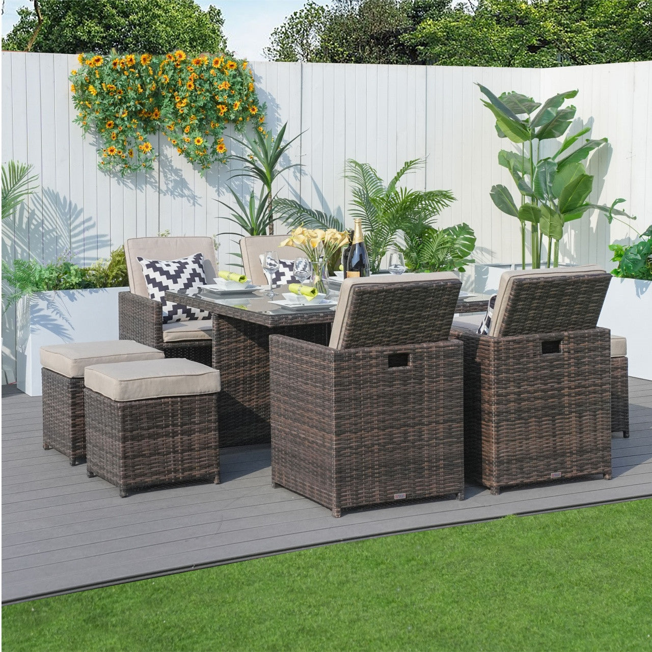 4-Seat Cube Outdoor Dining Table (PAD-3233B-Table)