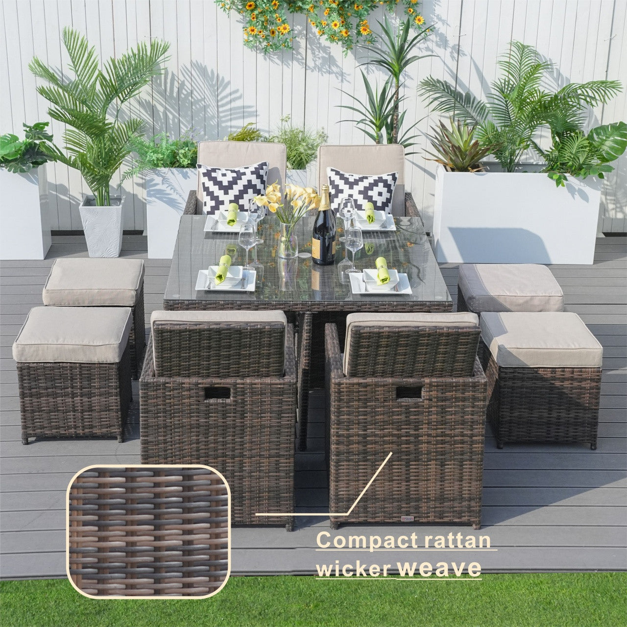 4-Seat Cube Outdoor Dining Table (PAD-3233B-Table)