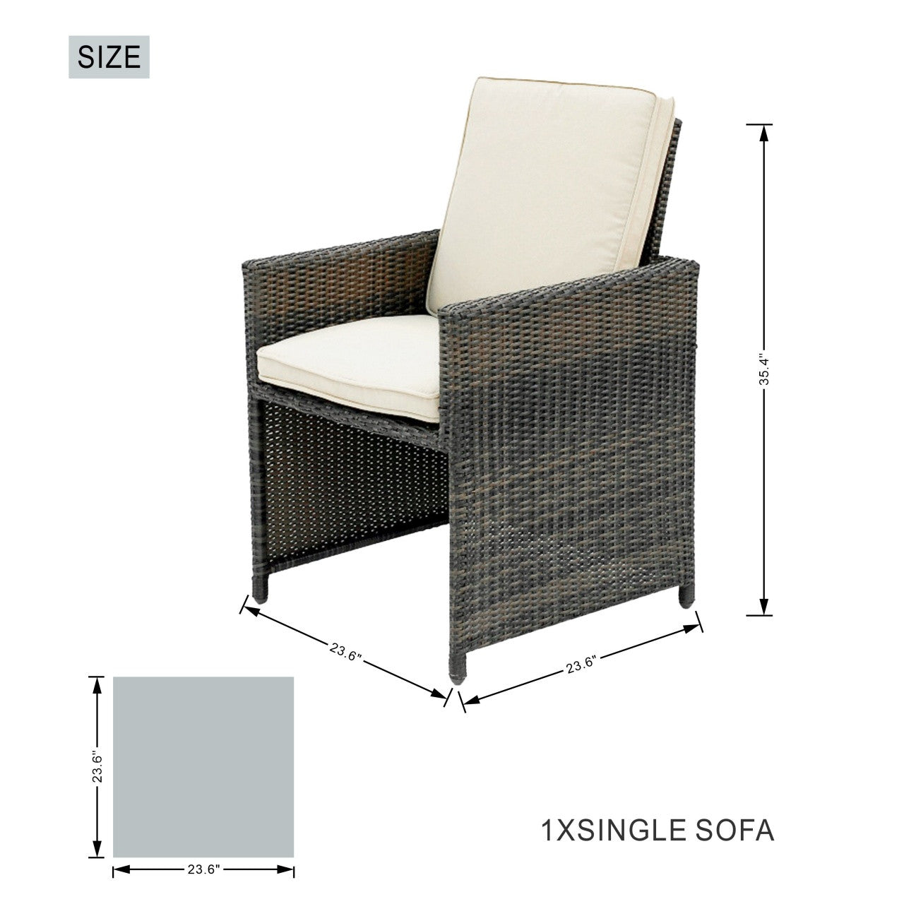 Berlin 4-Seat Outdoor Dining Set – Cube Dining Table ( PAD-3233B)