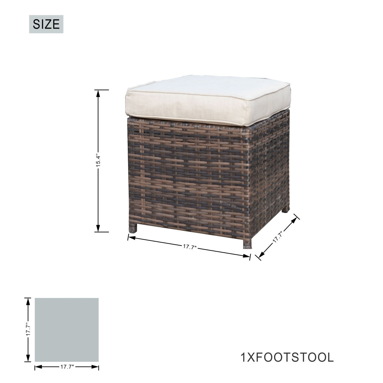 Berlin 4-Seat Outdoor Dining Set – Cube Dining Table ( PAD-3233B)