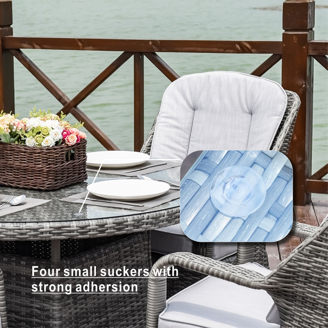 Parma 4-Seat Outdoor Dining Set – Round Dining Table (PAD-1709)