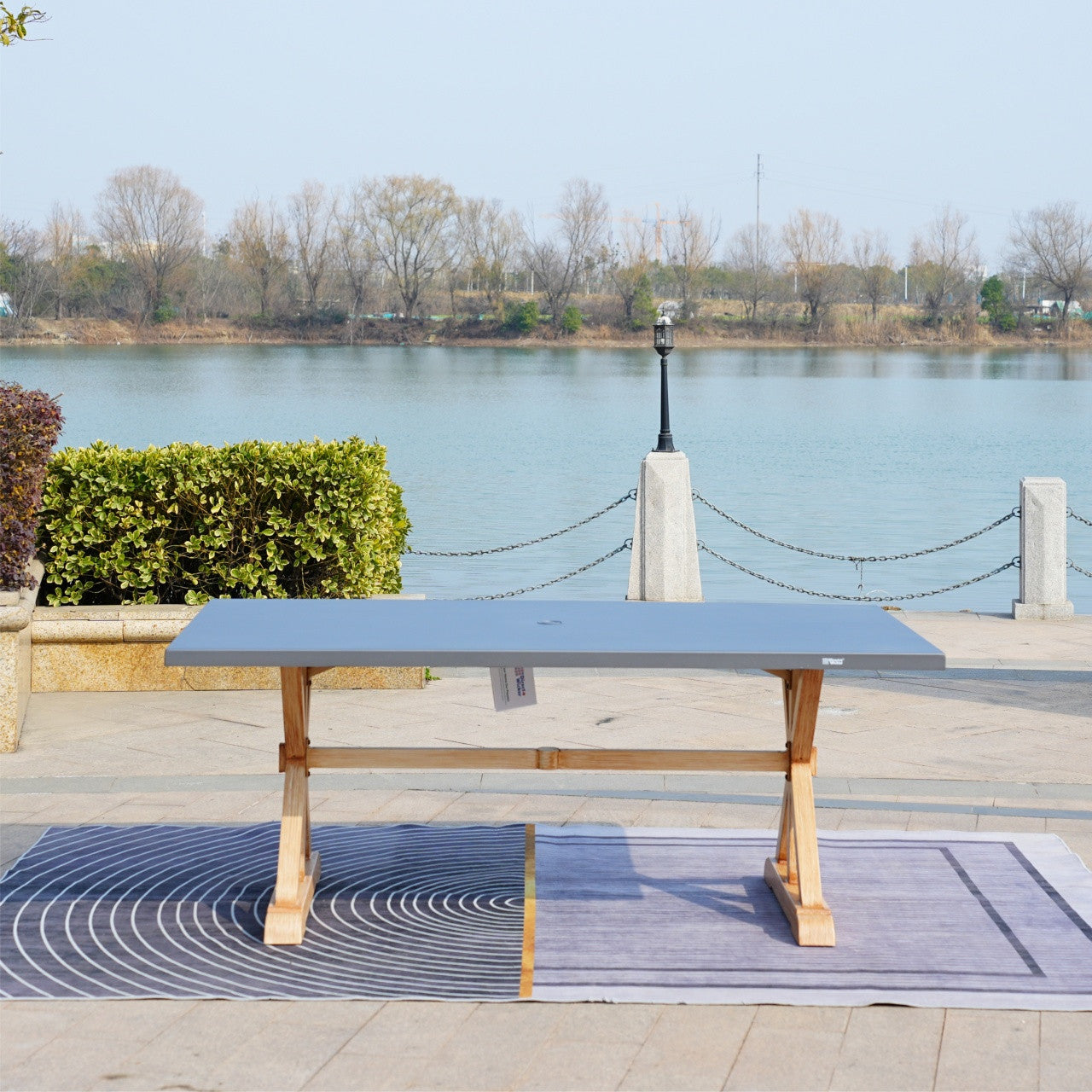 6-Seat Rectangular OutdoorDining Table with Aluminum Tabletop (PAD-2340TA-Table)