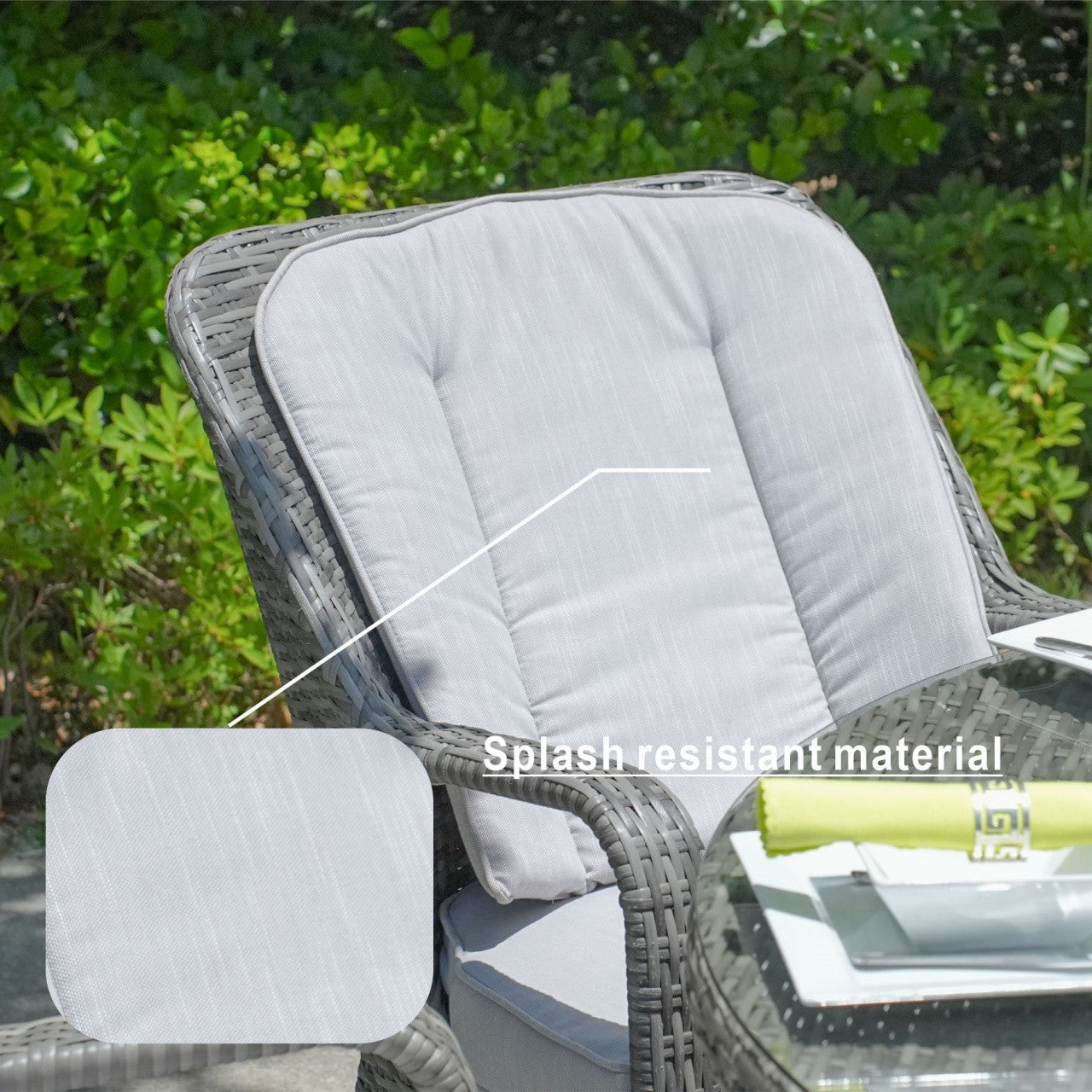 Parma 6-Seat Outdoor Dining Set – Round Dining Table with Glass Turntable (PAD-1711)