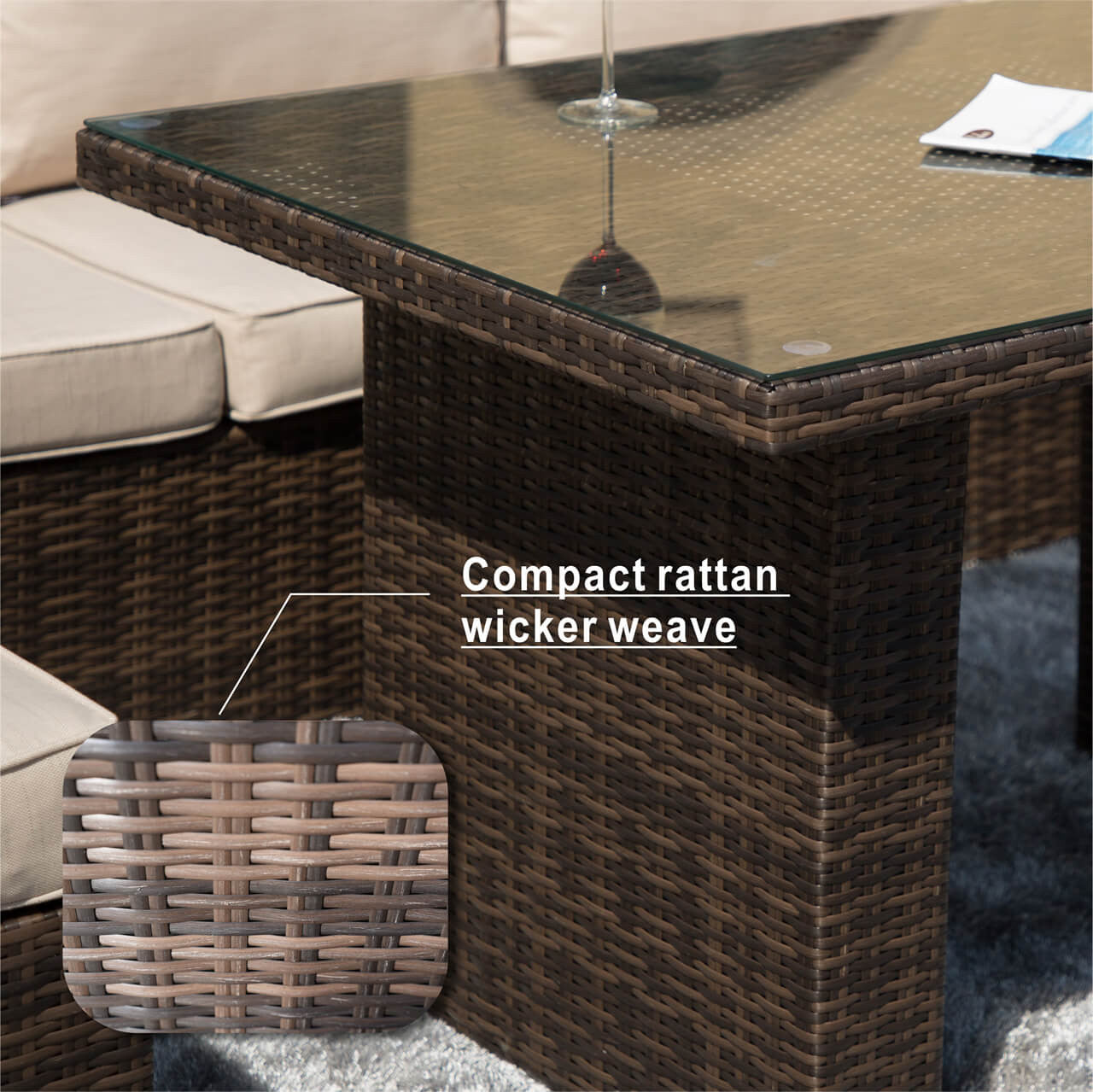Details of Direct Wicker 8-Piece Patio Seating Sofa Set 