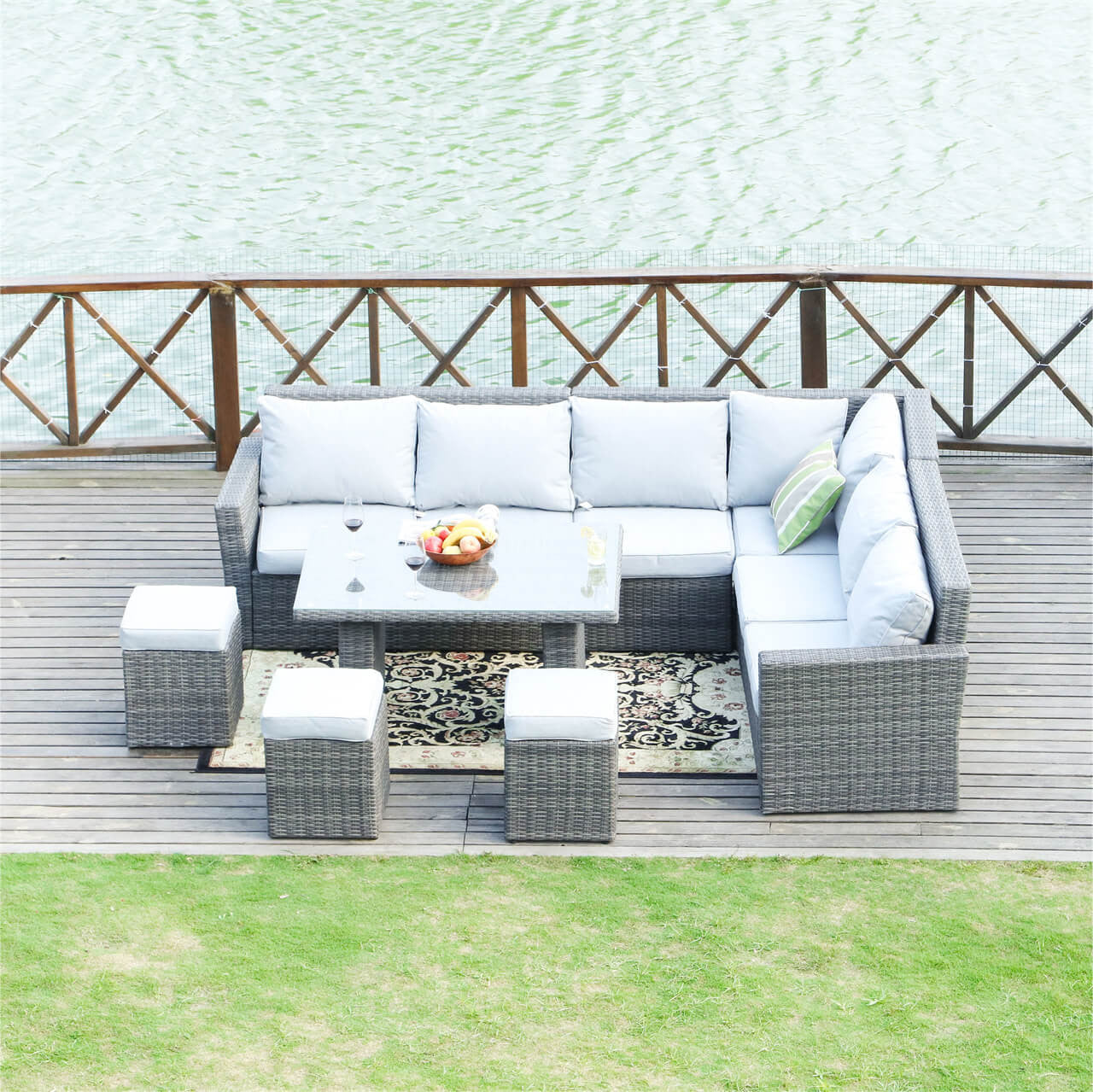 Direct Wicker 8-Piece Patio Seating Sofa Set 