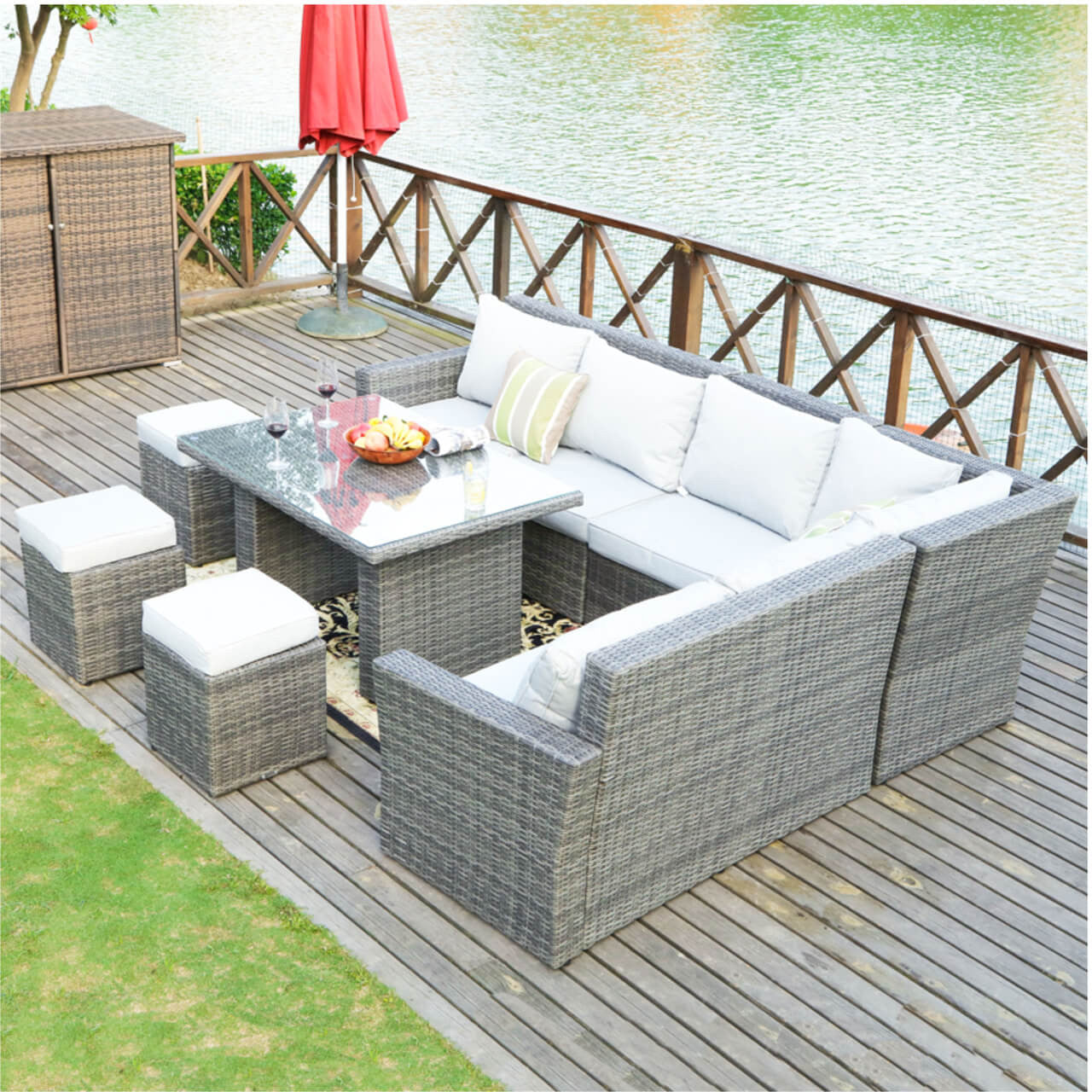 Direct Wicker 8-Piece Patio Seating Sofa Set 