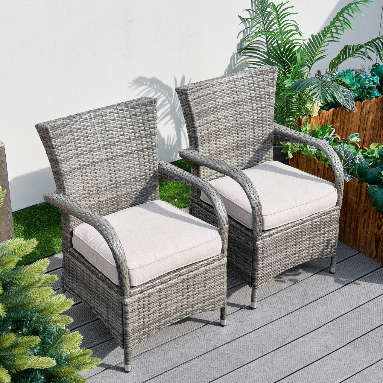 Hampton Outdoor Rattan Armchair – Perfect for Patios and Gardens (PAD-1123-KD)