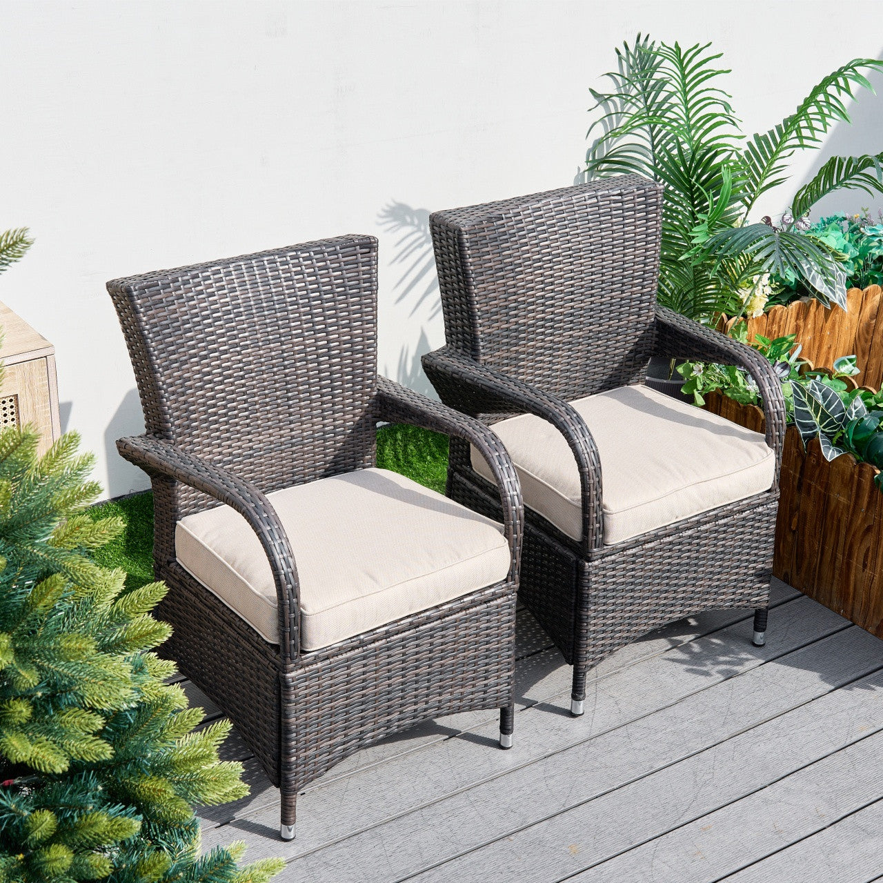 Hampton Outdoor Rattan Armchair – Perfect for Patios and Gardens (PAD-1123-KD)