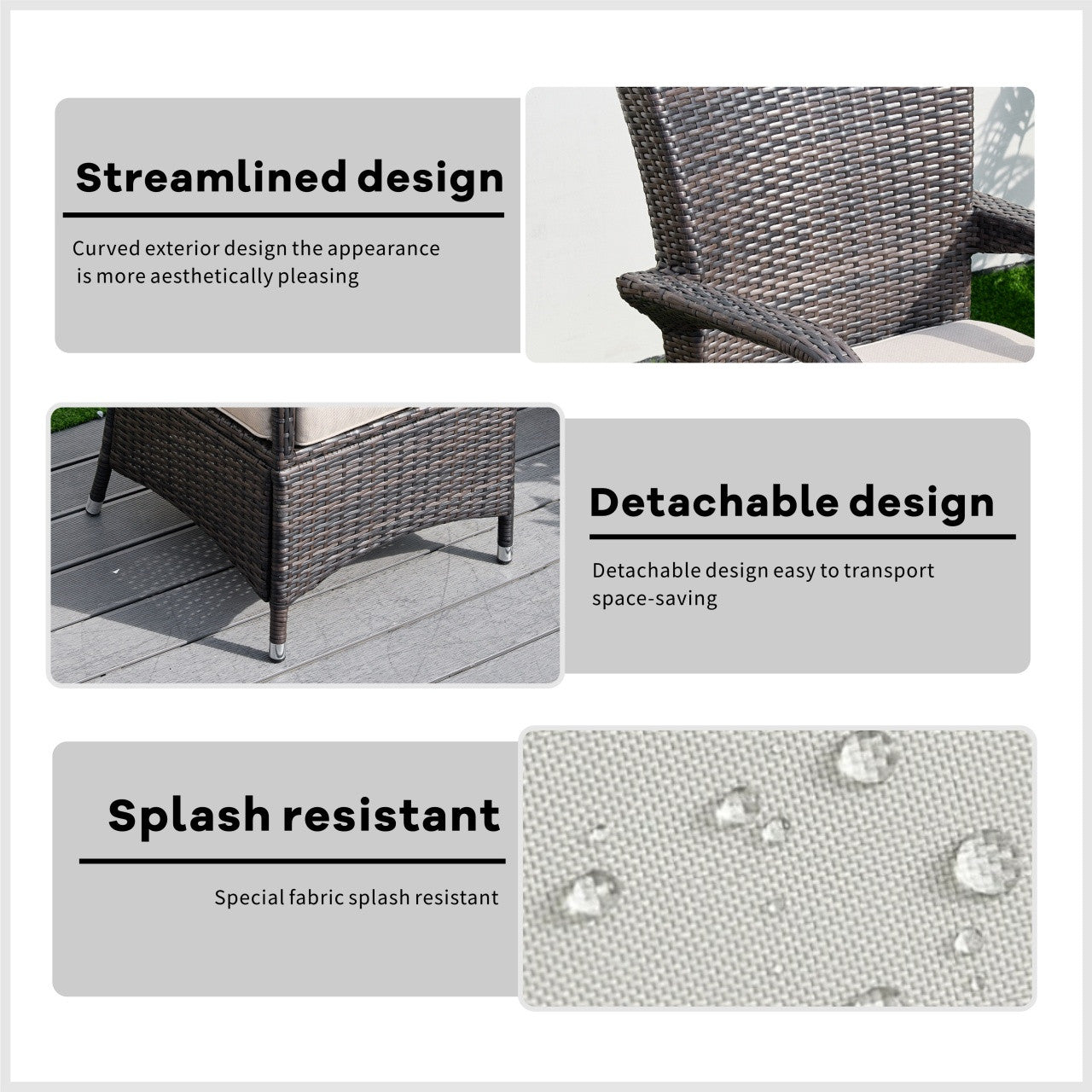 Hampton Outdoor Rattan Armchair – Perfect for Patios and Gardens (PAD-1123-KD)