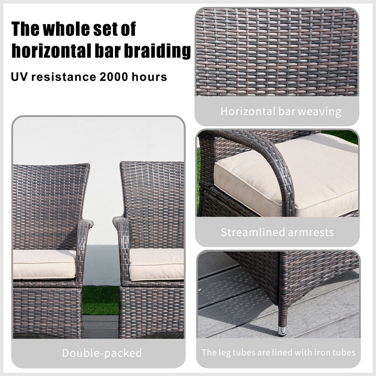 Hampton Outdoor Rattan Armchair – Perfect for Patios and Gardens (PAD-1123-KD)