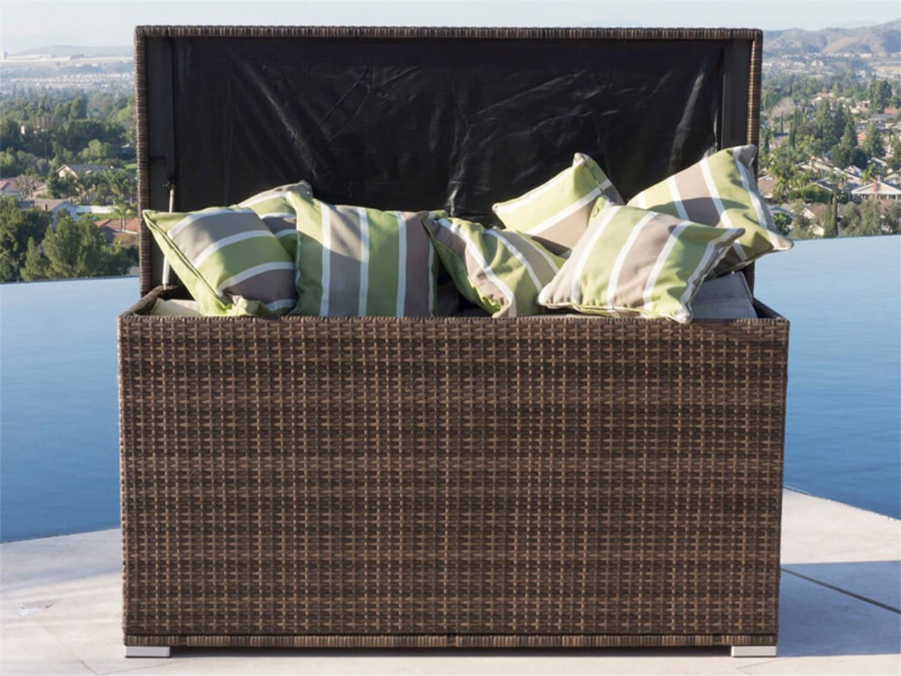 Patio Rattan Storage Box Brown Color from Direct Wicker