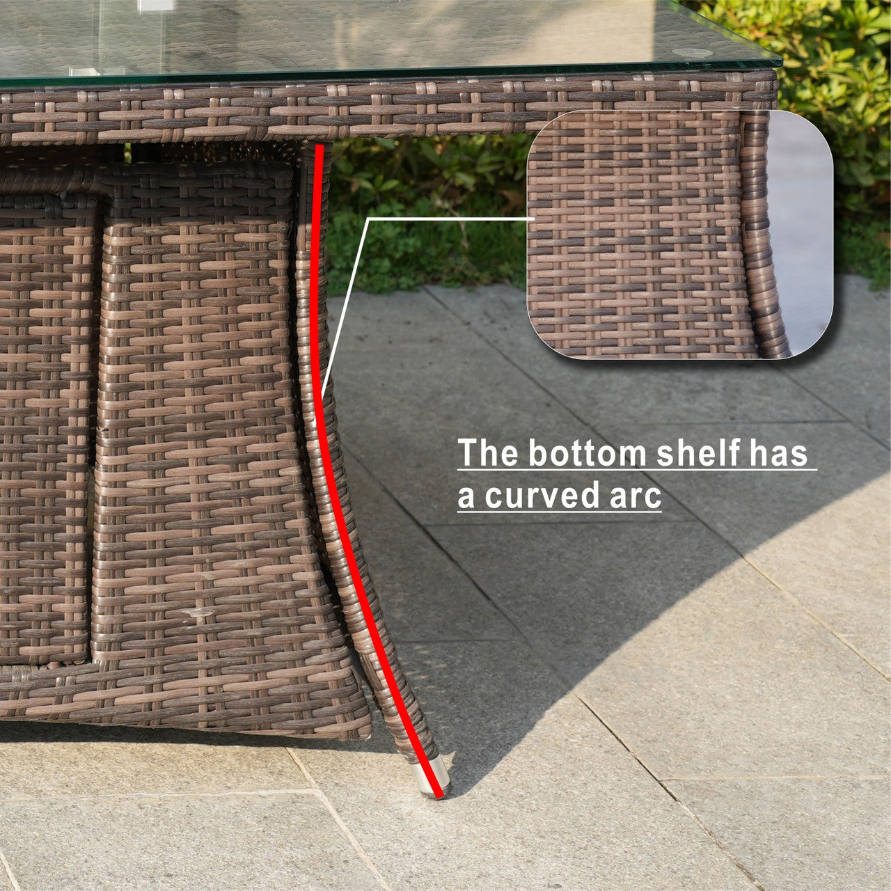 Details of 6 Seats Rectangular Fire Pit Table 50000 BTU 