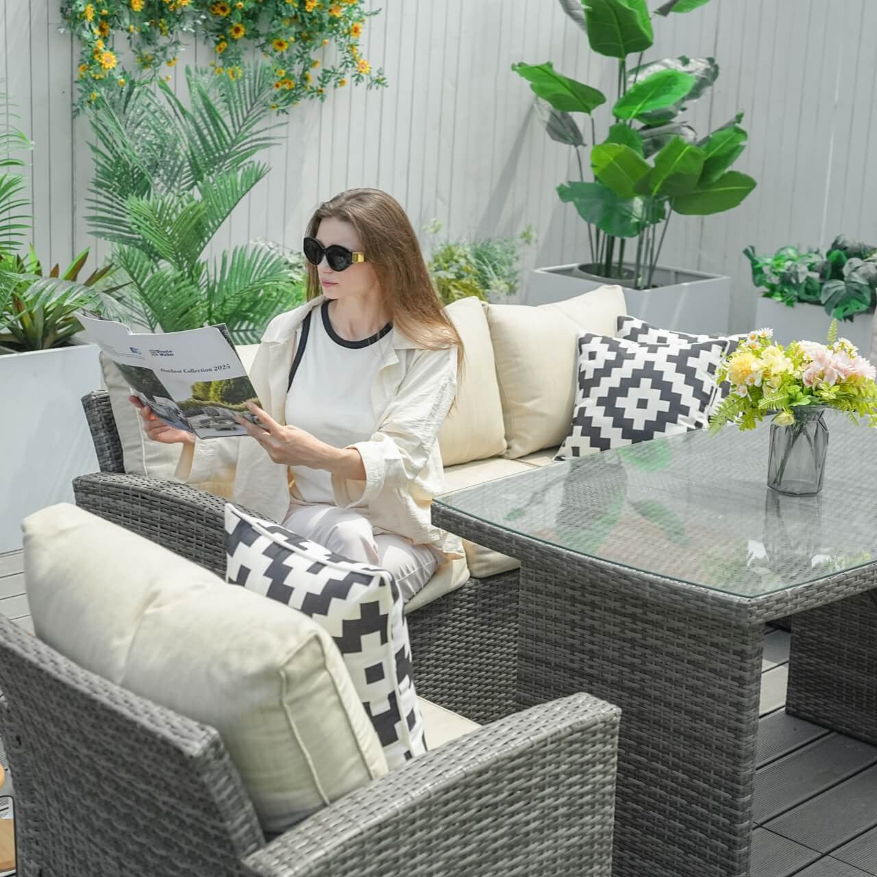 Direct Wicker's 8 Seats Outdoor Conversation Set - Patio Sofa Set PAF-1403B 