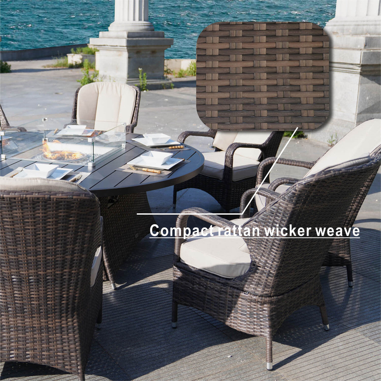 Details of ETON 8 Seats Round Fire Pit Set