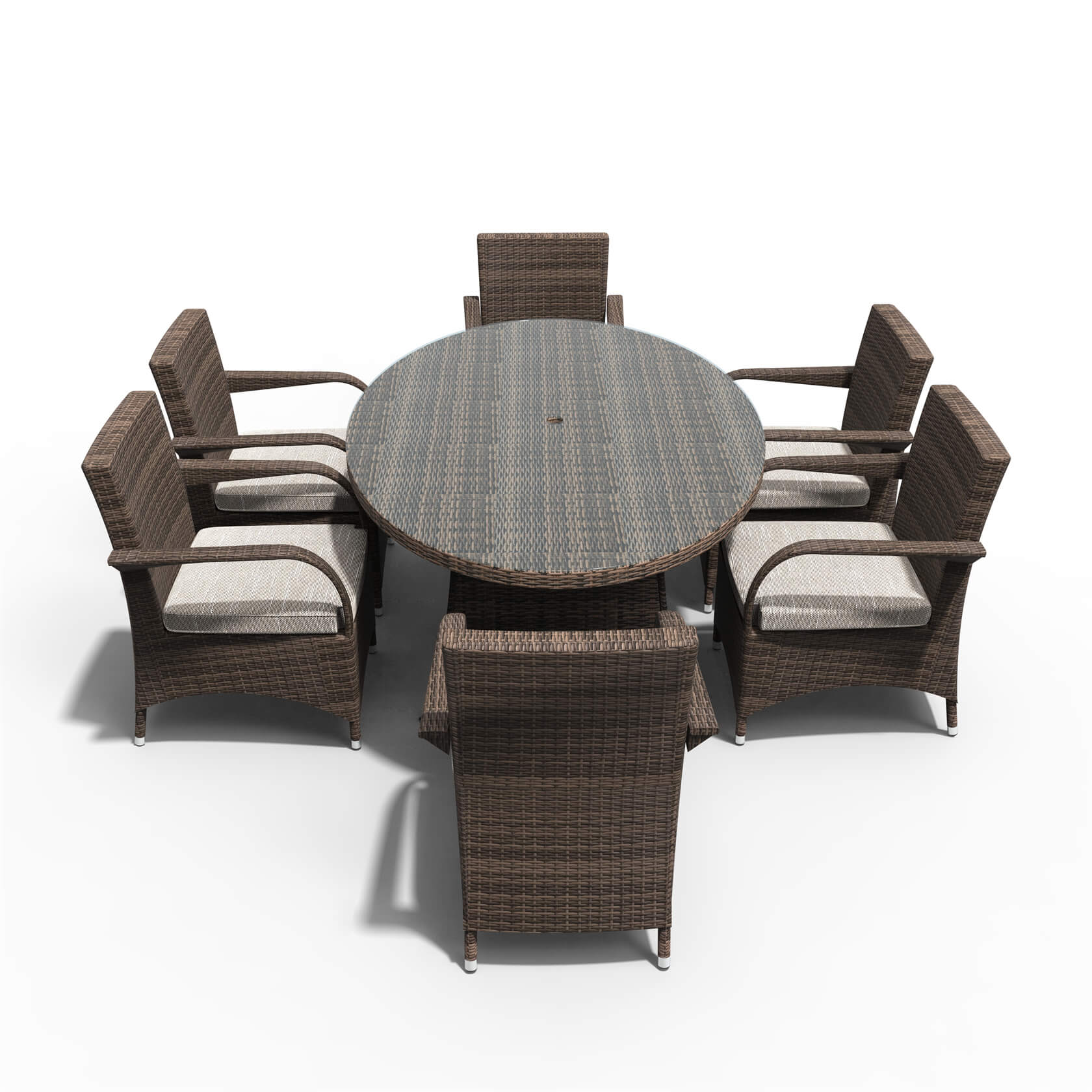 Hampton 6-Seat Outdoor Dining Set – Oval Dining Table (PAD-1713+1122)