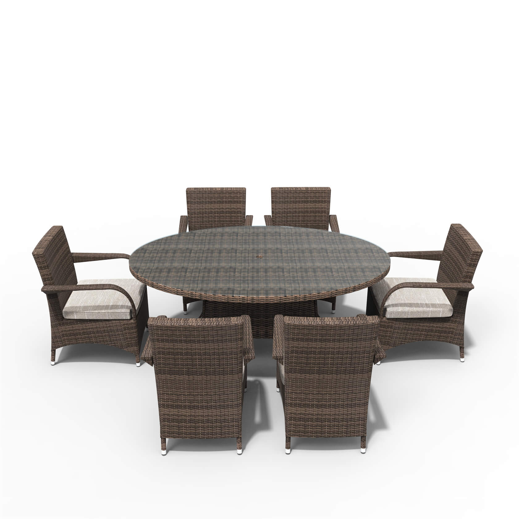 Hampton 6-Seat Outdoor Dining Set – Oval Dining Table (PAD-1713+1122)