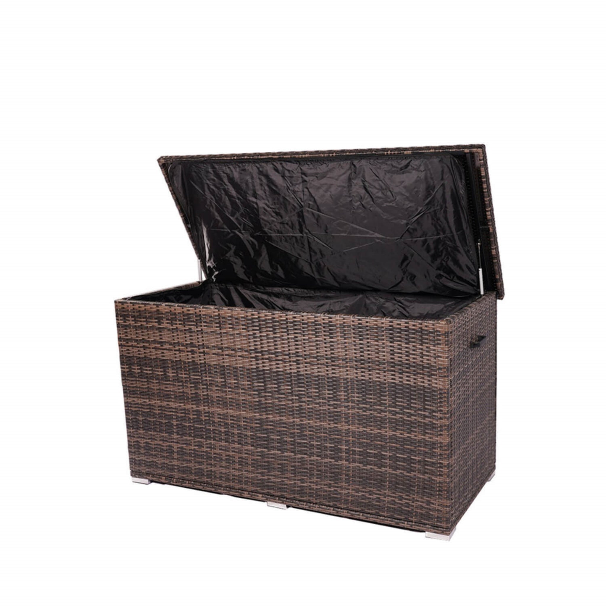 260 Gallon Capacity Outdoor Wicker Storage Box PE Wicker with Iron Frame (PA-3256-I)