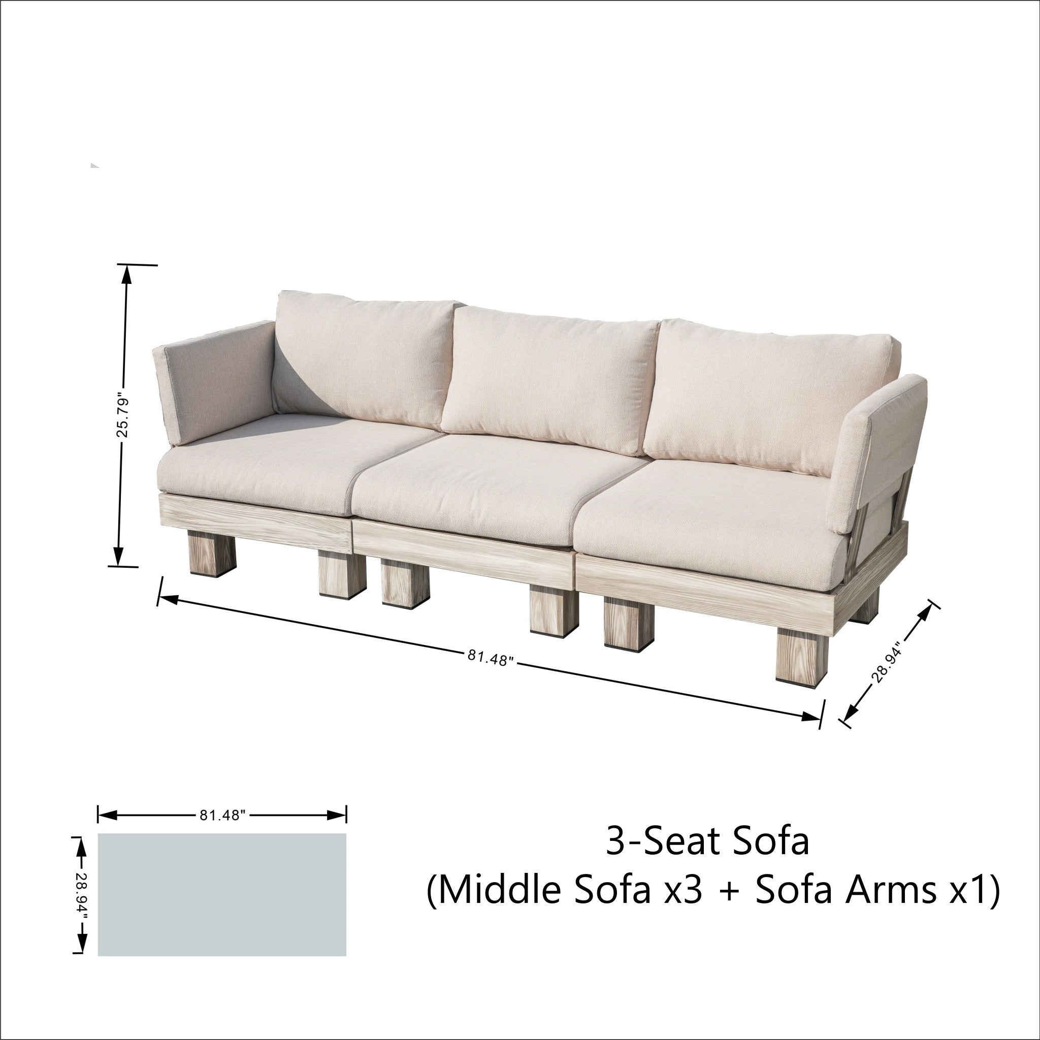 Monterey Modular 7-Seat Sofa Set (PAS-2510-7S-SET)