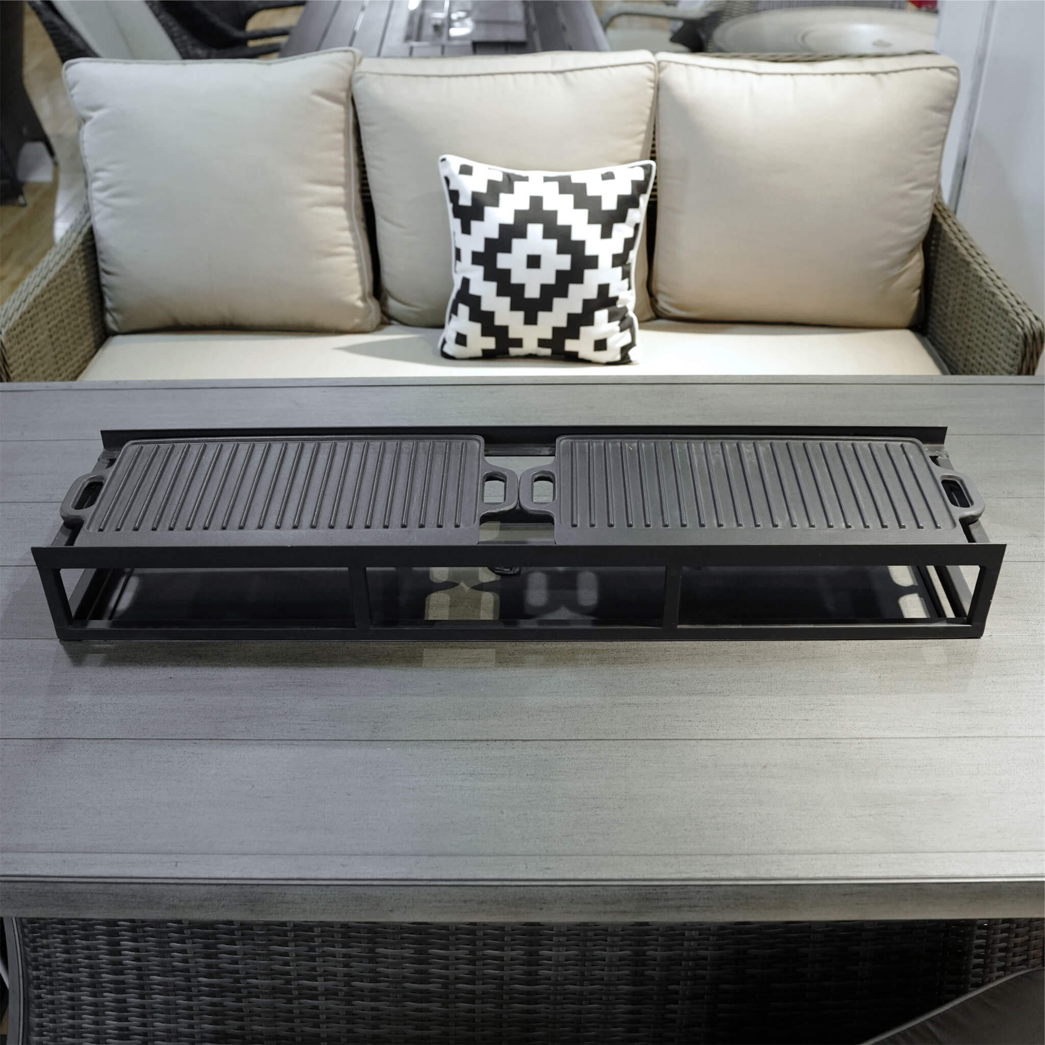 Outdoor BBQ Grill Shelf Set – Includes Grill Rack and 2 Pans for PAG-1106 Firepit Tables  (PAB-001)