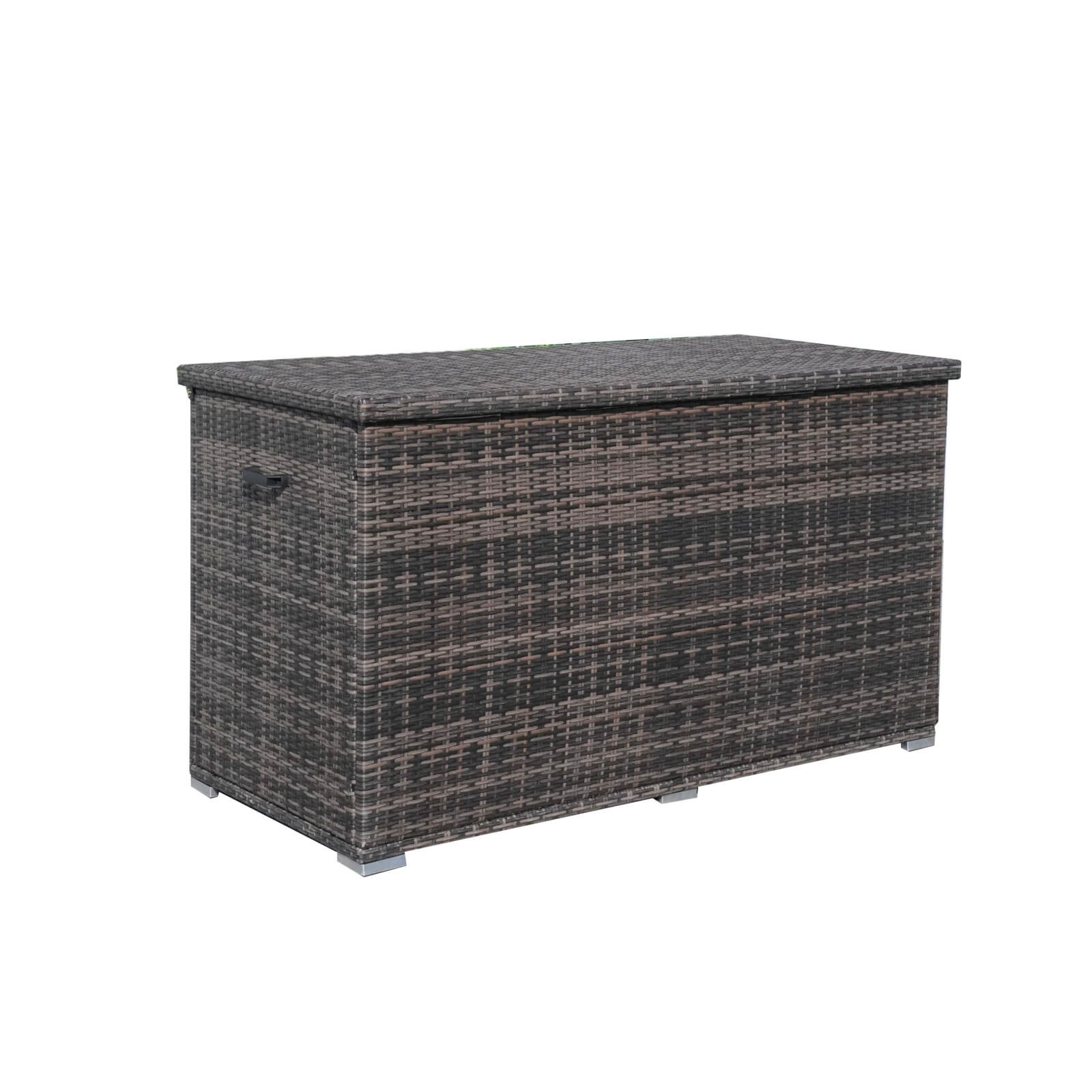 260 Gallon Capacity Outdoor Wicker Storage Box PE Wicker with Aluminum Frame (PA-3256B)