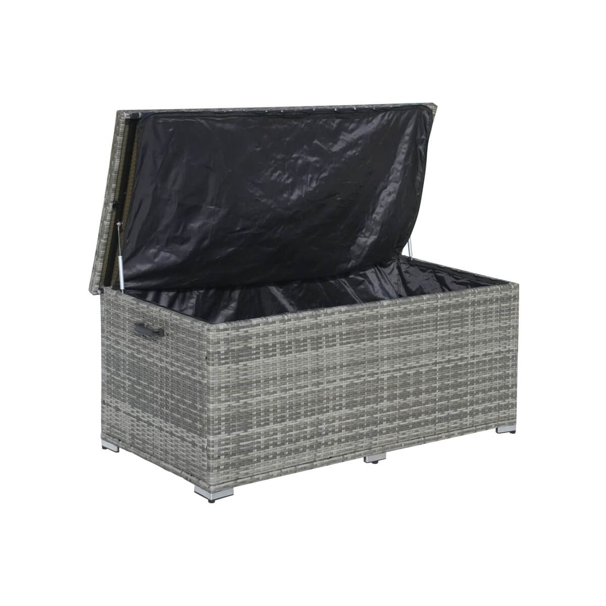 130 Gallon Capacity Outdoor Wicker Storage Box PE Wicker with Iron Frame (PA-3256M-I)