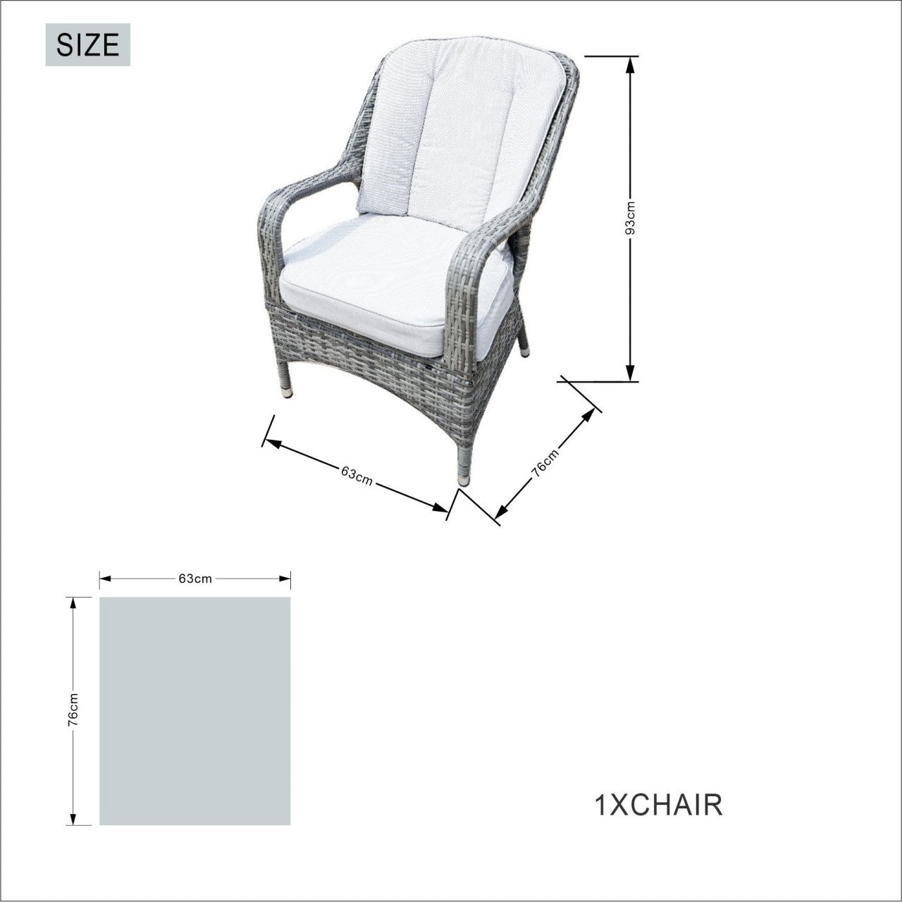 Parma 6-Seat Outdoor Dining Set – Round Dining Table with Glass Turntable (PAD-1711)