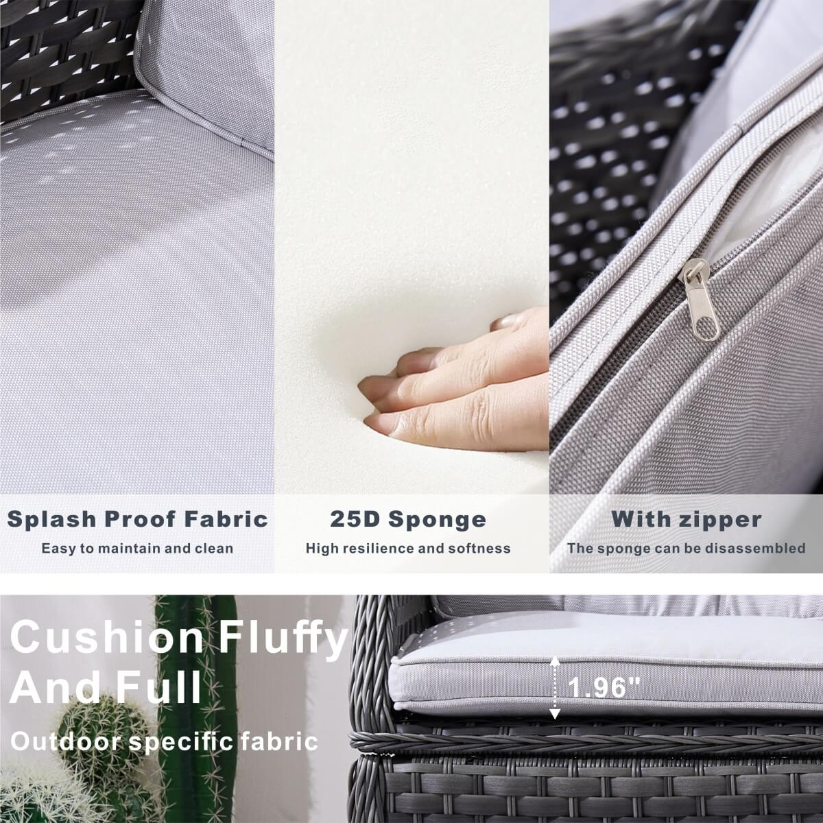 Ravenna Outdoor Wicker Armchairs with Cushions Set of 2 – Weather-Resistant Patio Chairs (PAC-010)