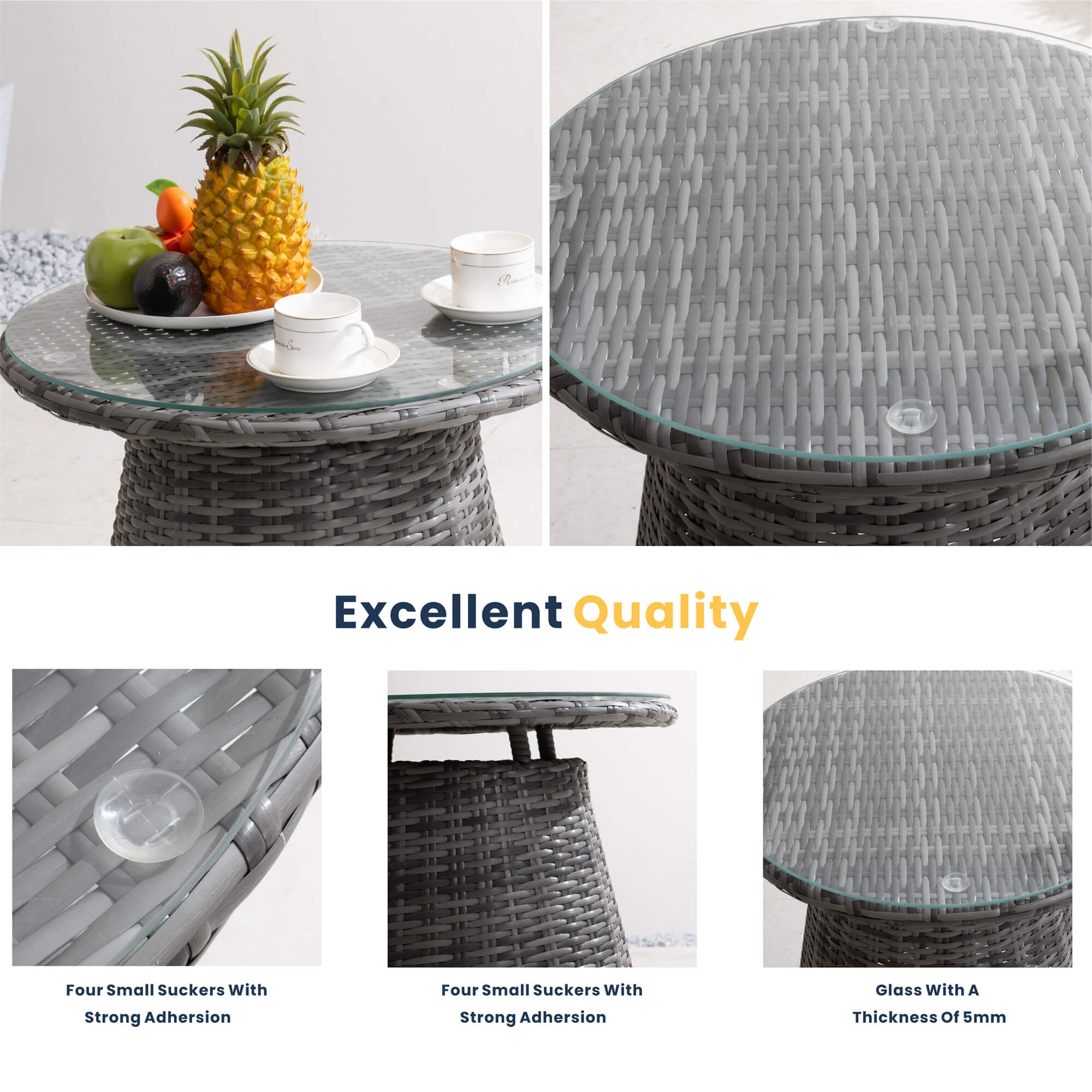 2-Person Round Bistro Table 21"Dx23"H (Model PAD-1708-Table)