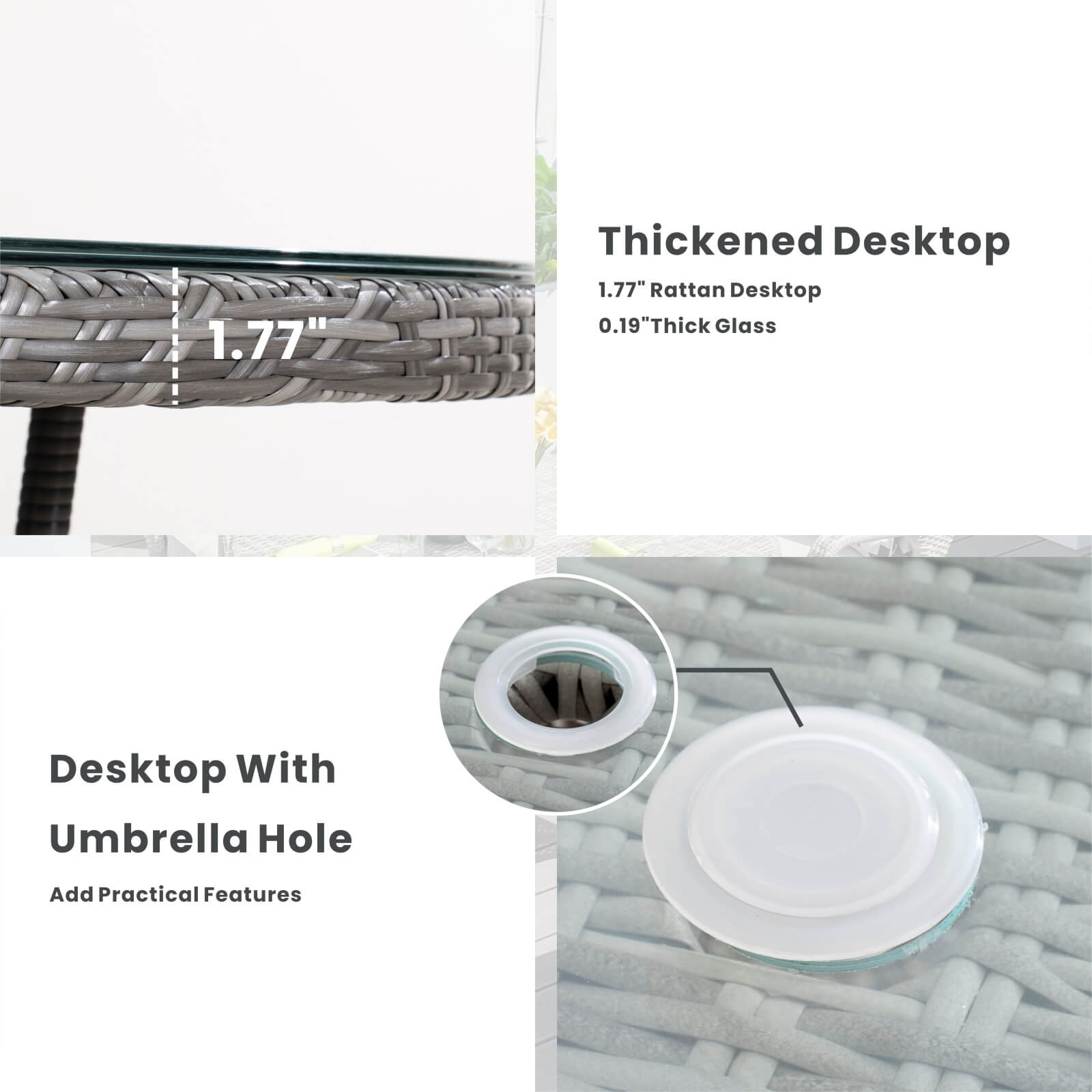 4-Seat Round Outdoor Dining Table (PAD-1709-Table)