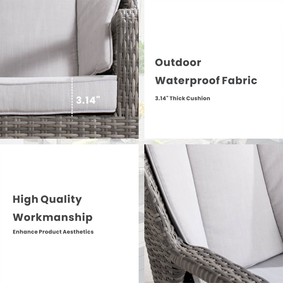 Parma 4-Seat Outdoor Dining Set – Round Dining Table (PAD-1709+009)