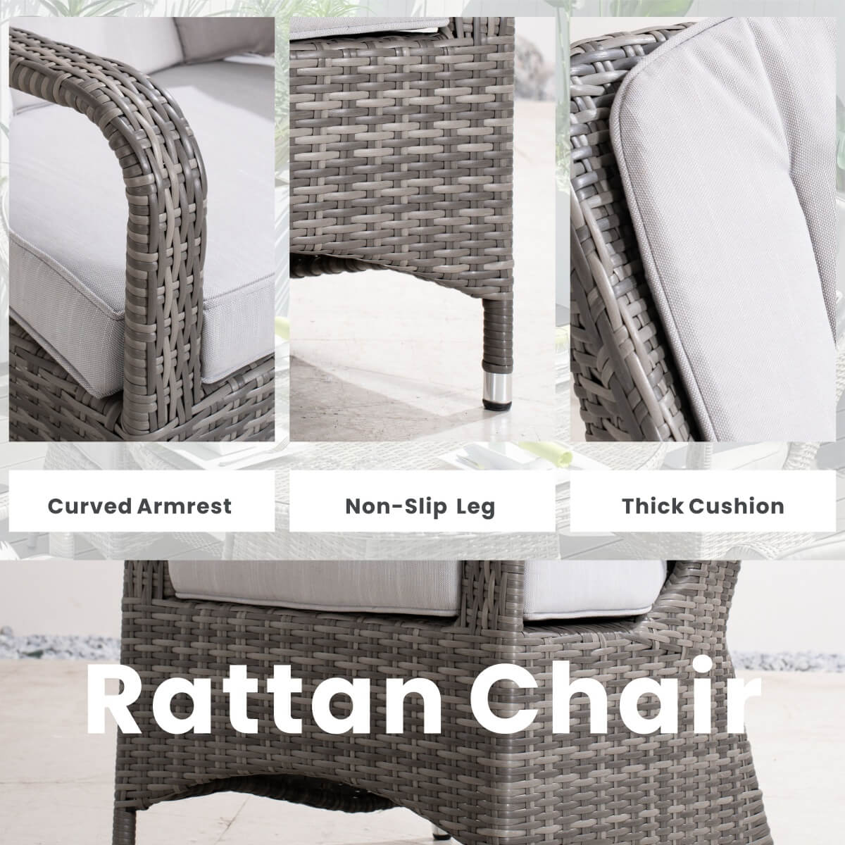 Parma 4-Seat Outdoor Dining Set – Round Dining Table (PAD-1709+009)