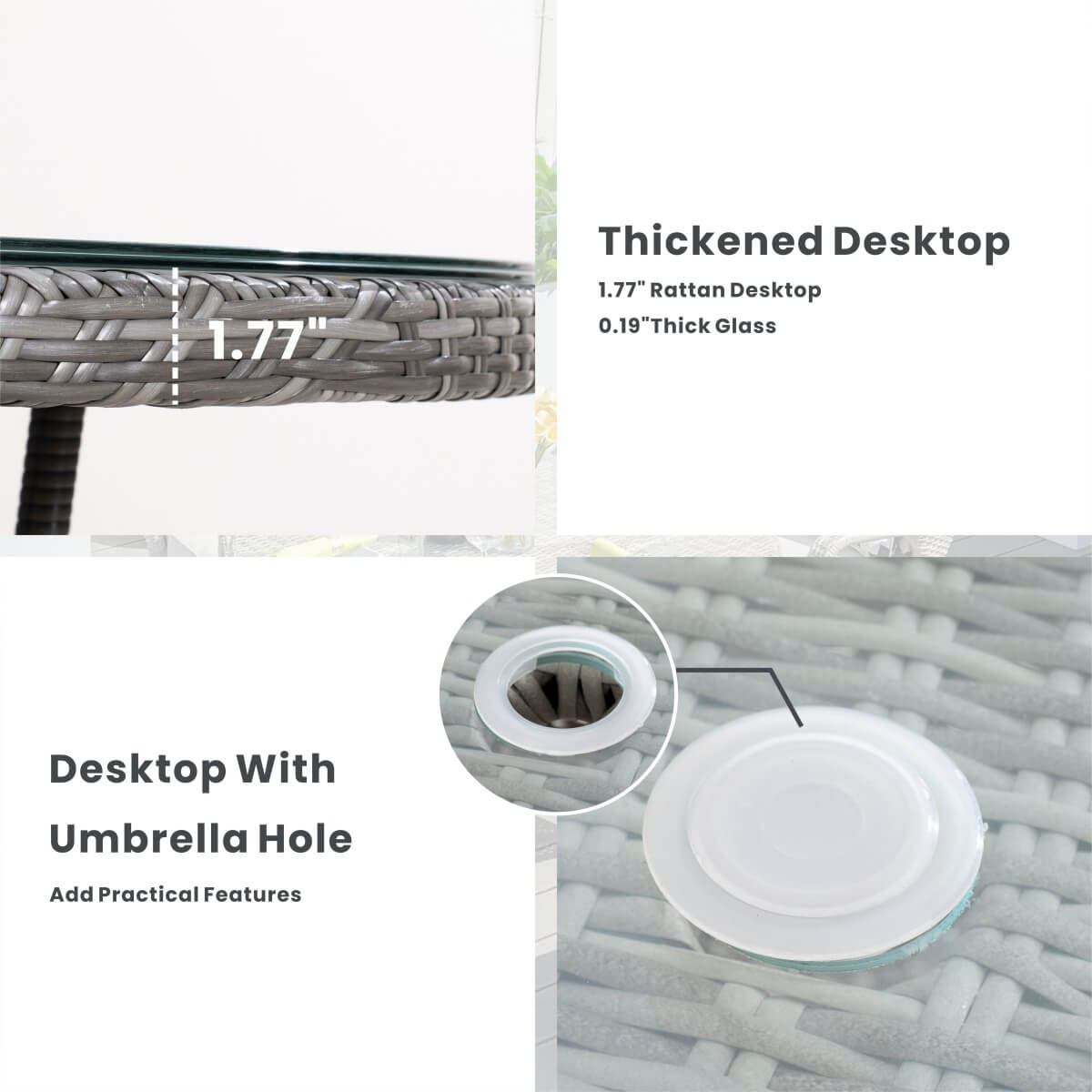 Parma 4-Seat Outdoor Dining Set – Round Dining Table (PAD-1709+009)