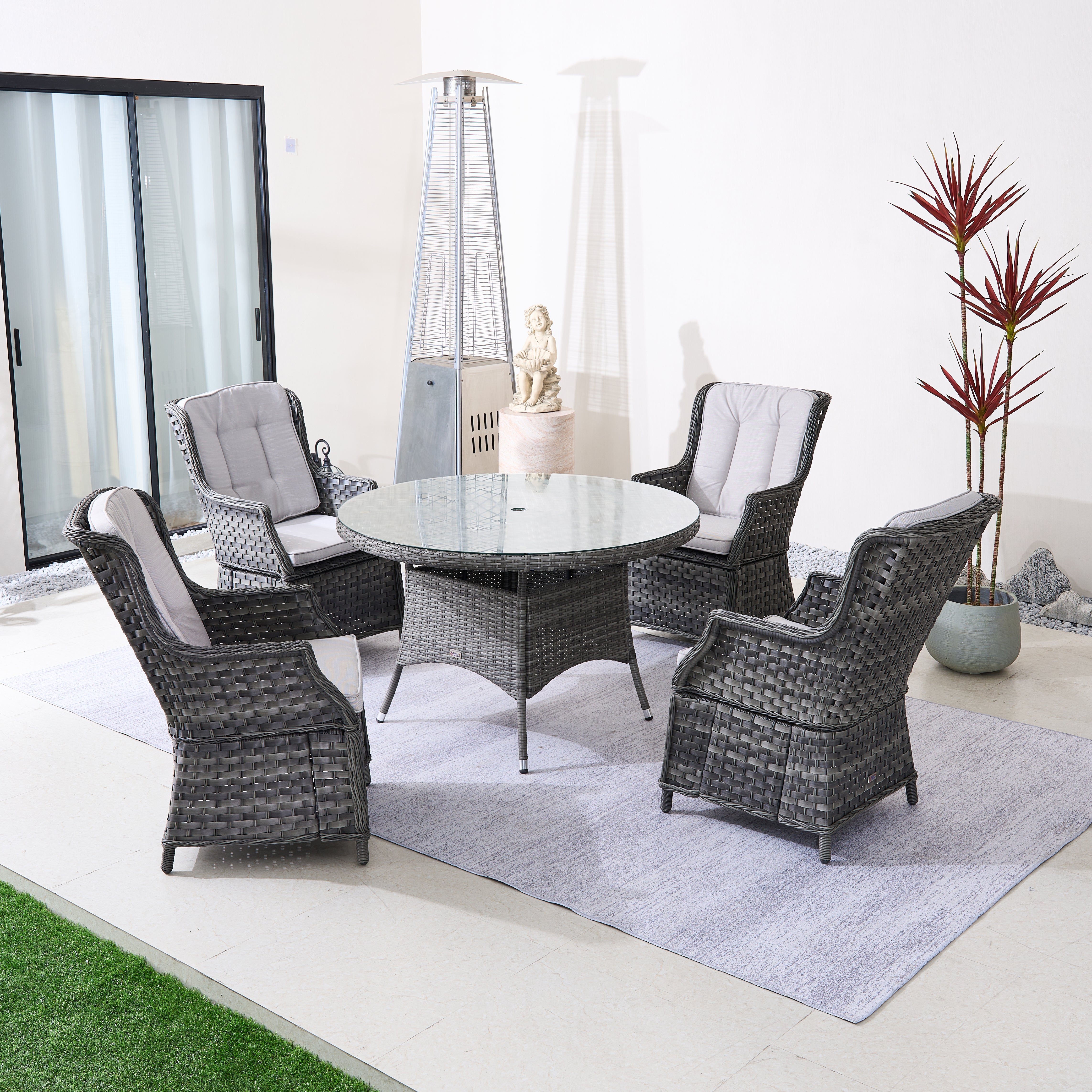 Ravenna 4-Seat Outdoor Dining Set – Round Dining Table (PAD-1709+010)