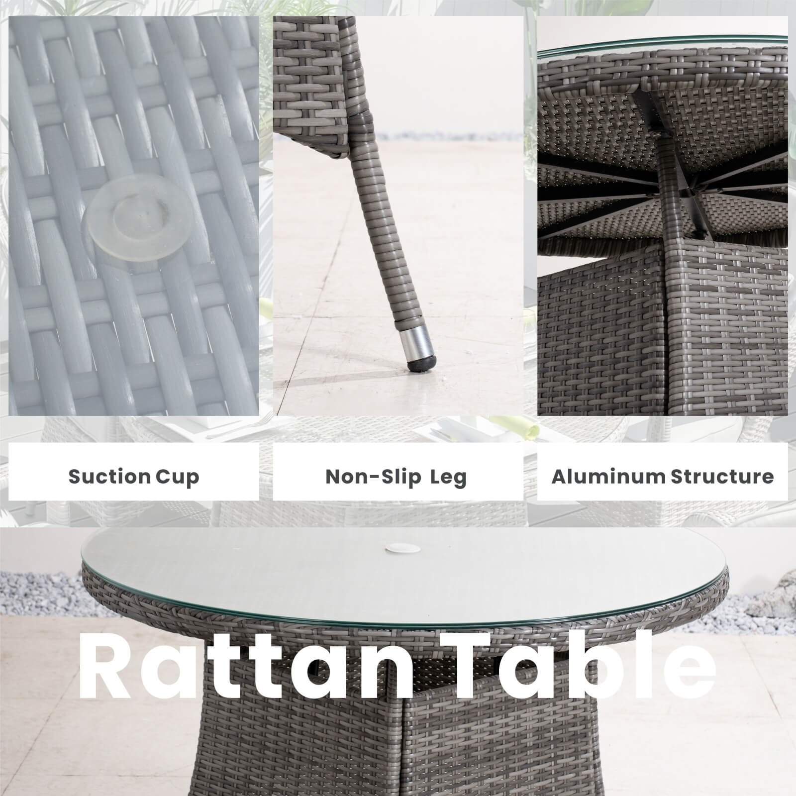 Ravenna 4-Seat Outdoor Dining Set – Round Dining Table (PAD-1709+010)